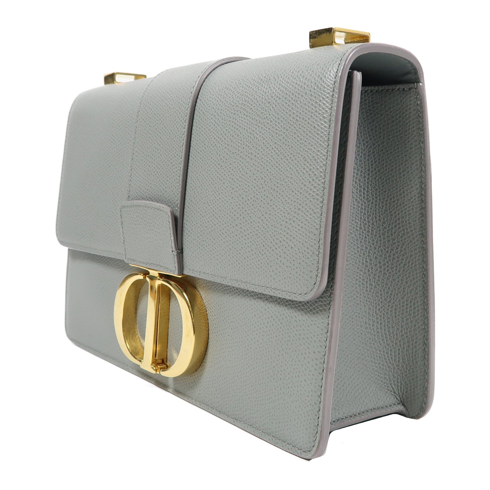 Dior 牛皮皮革30 Montaigne金扣肩背袋灰色