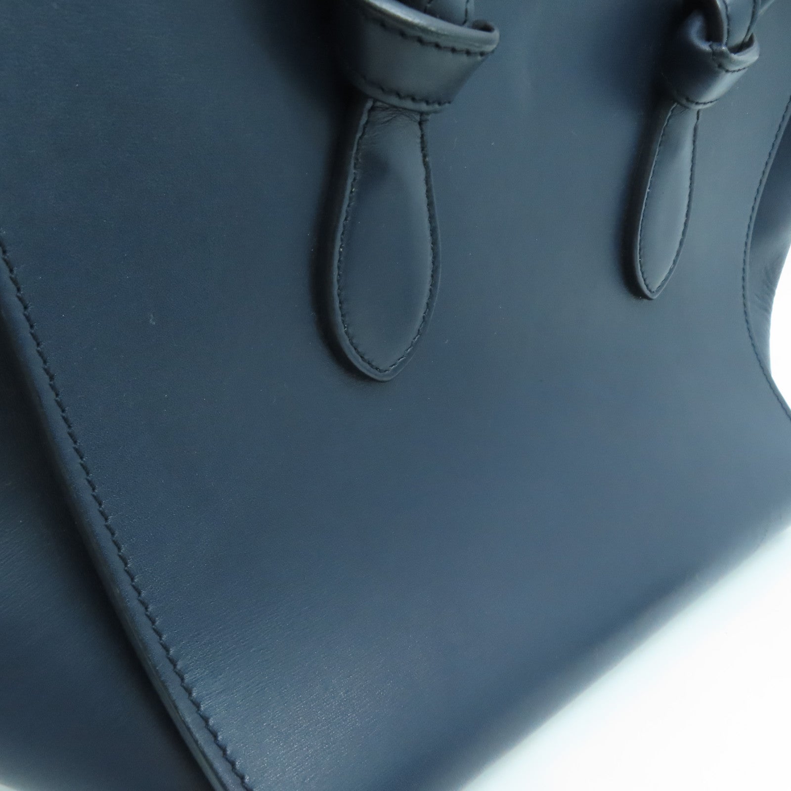 CELINE 牛皮皮革金扣肩背袋深藍色