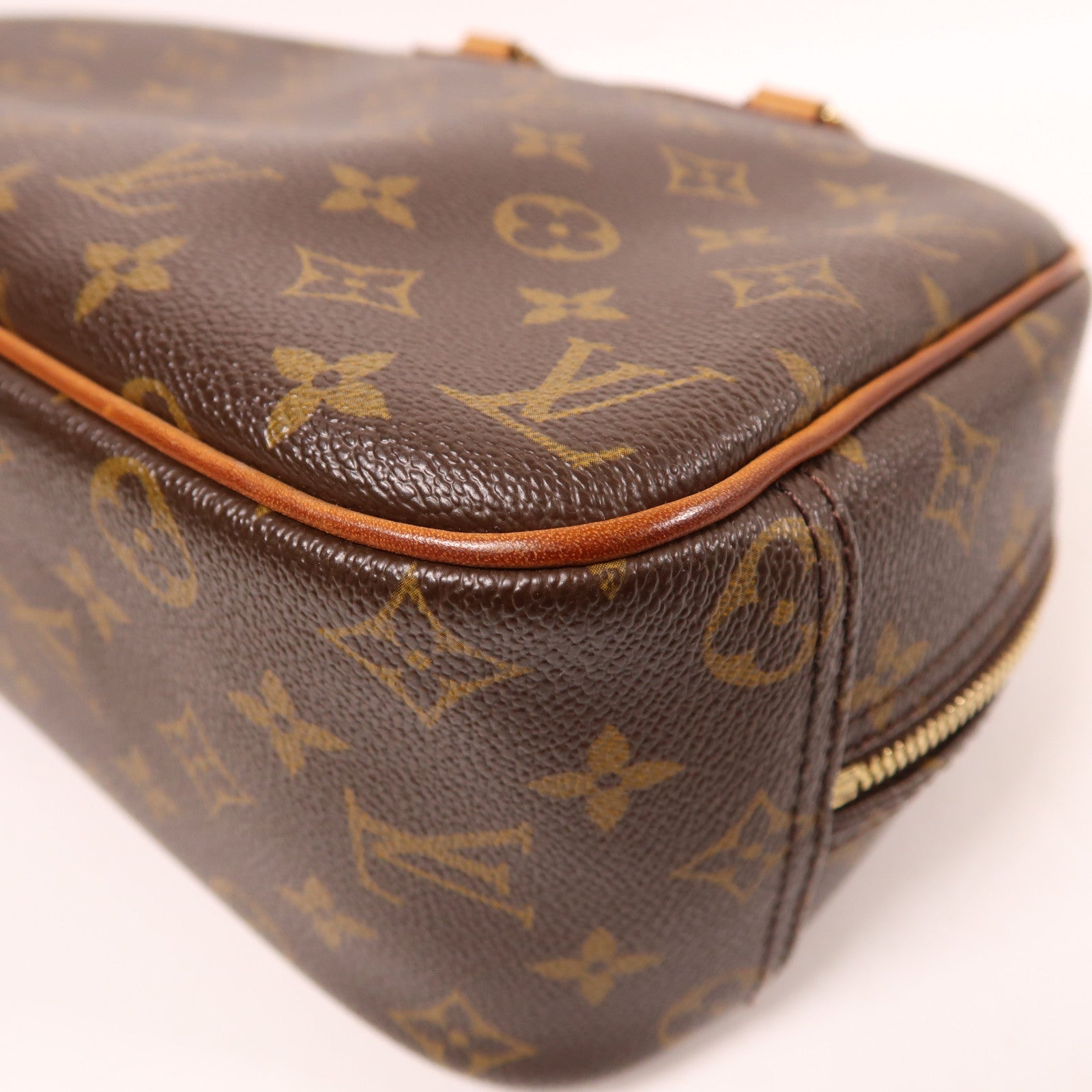 LOUIS VUITTON Monogram Trouville金扣手挽袋棕色