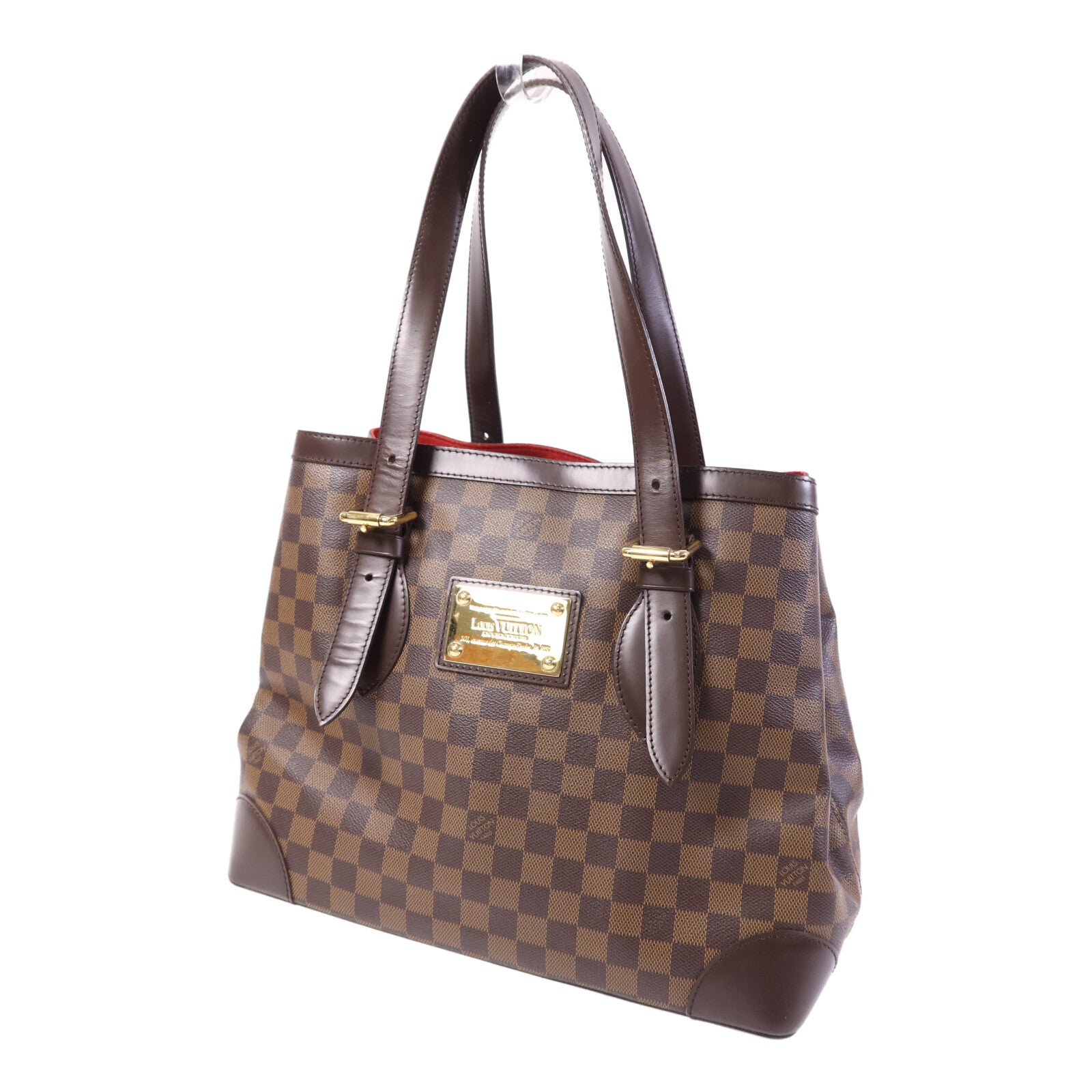 LOUIS VUITTON Damier Hampstead MM金扣手挽袋