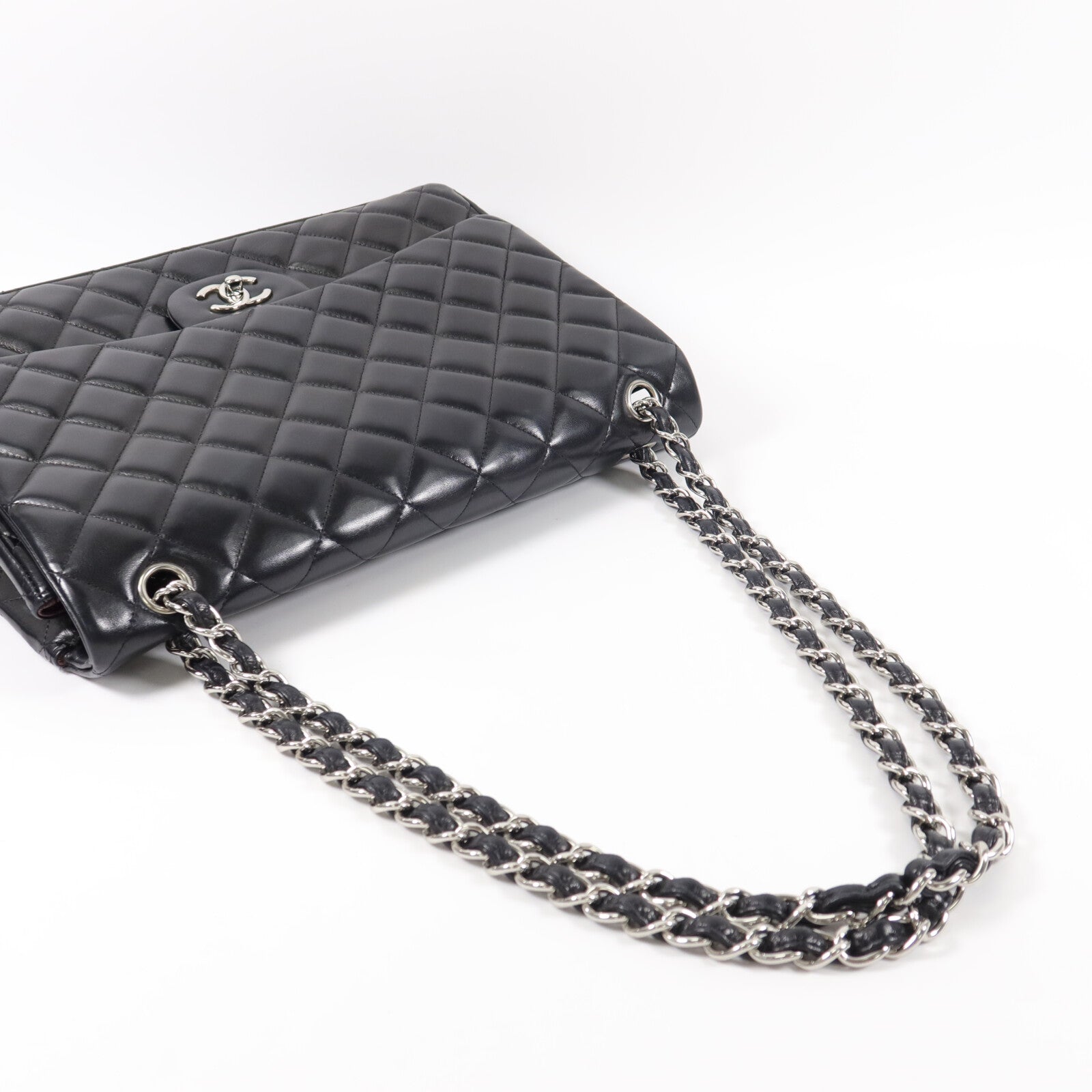 CHANEL 羊皮皮革Maxi Classic鏈帶肩背袋