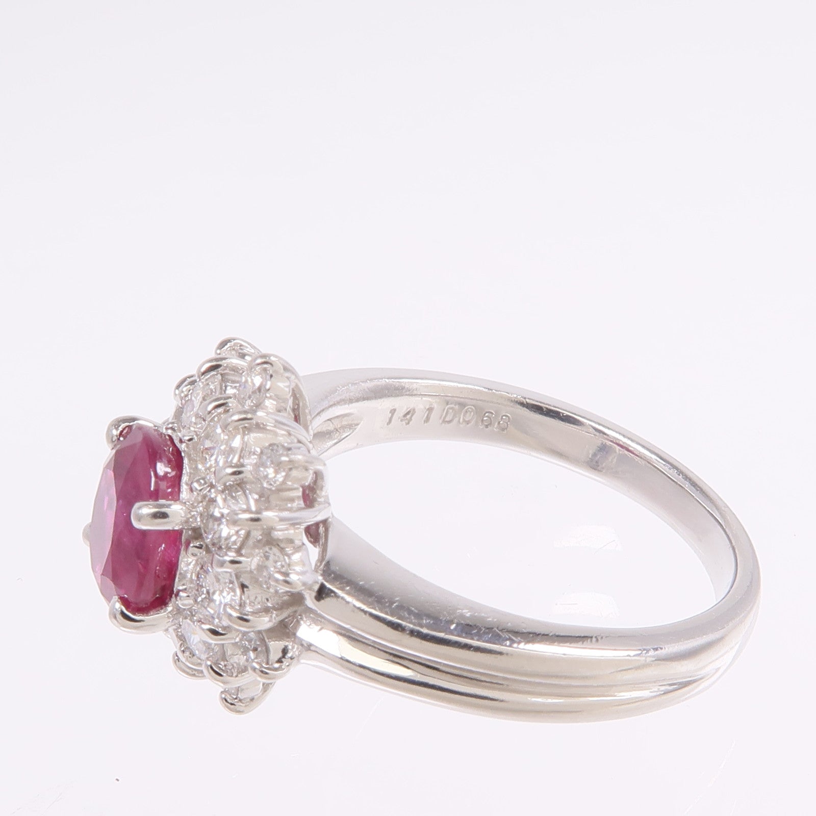 JEWELRY PT850鉑金Ruby Diamond Ring紅寶石/鑽石戒指