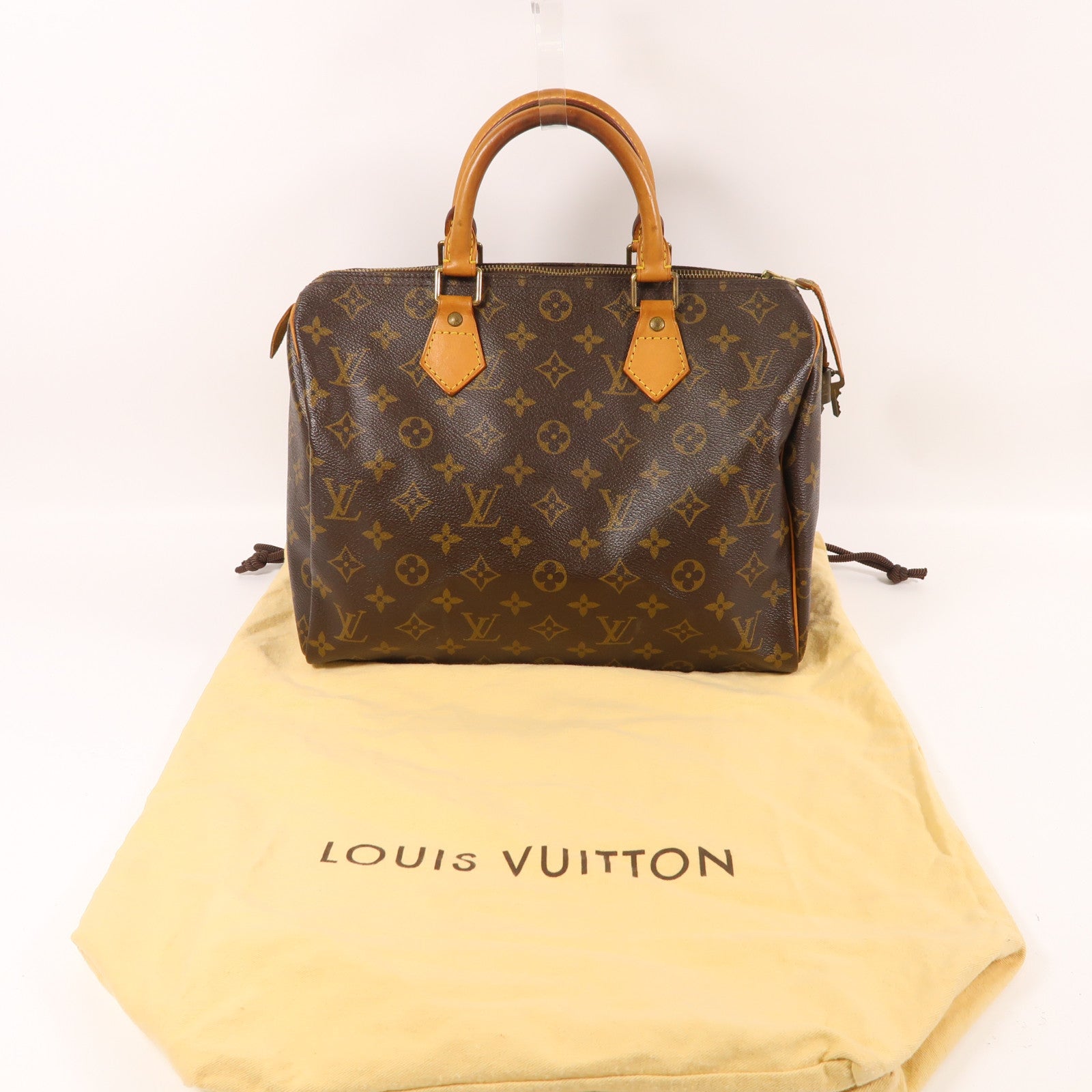 LOUIS VUITTON Monogram Speedy 30金扣手挽袋棕色
