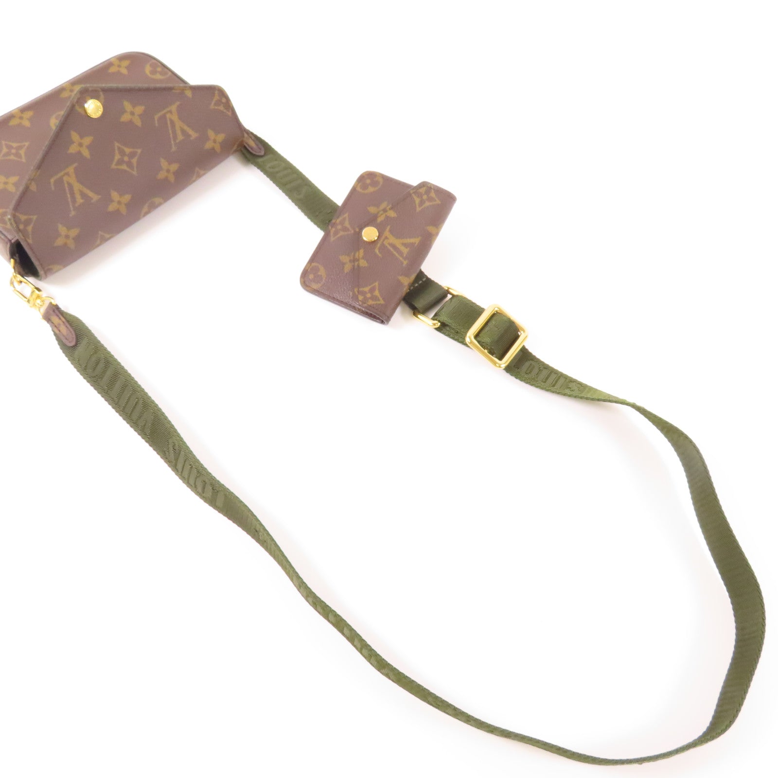 LOUIS VUITTON LV GHW Felicie Strap & Go Shoulder Bag M80091 Monogram Brown/Green