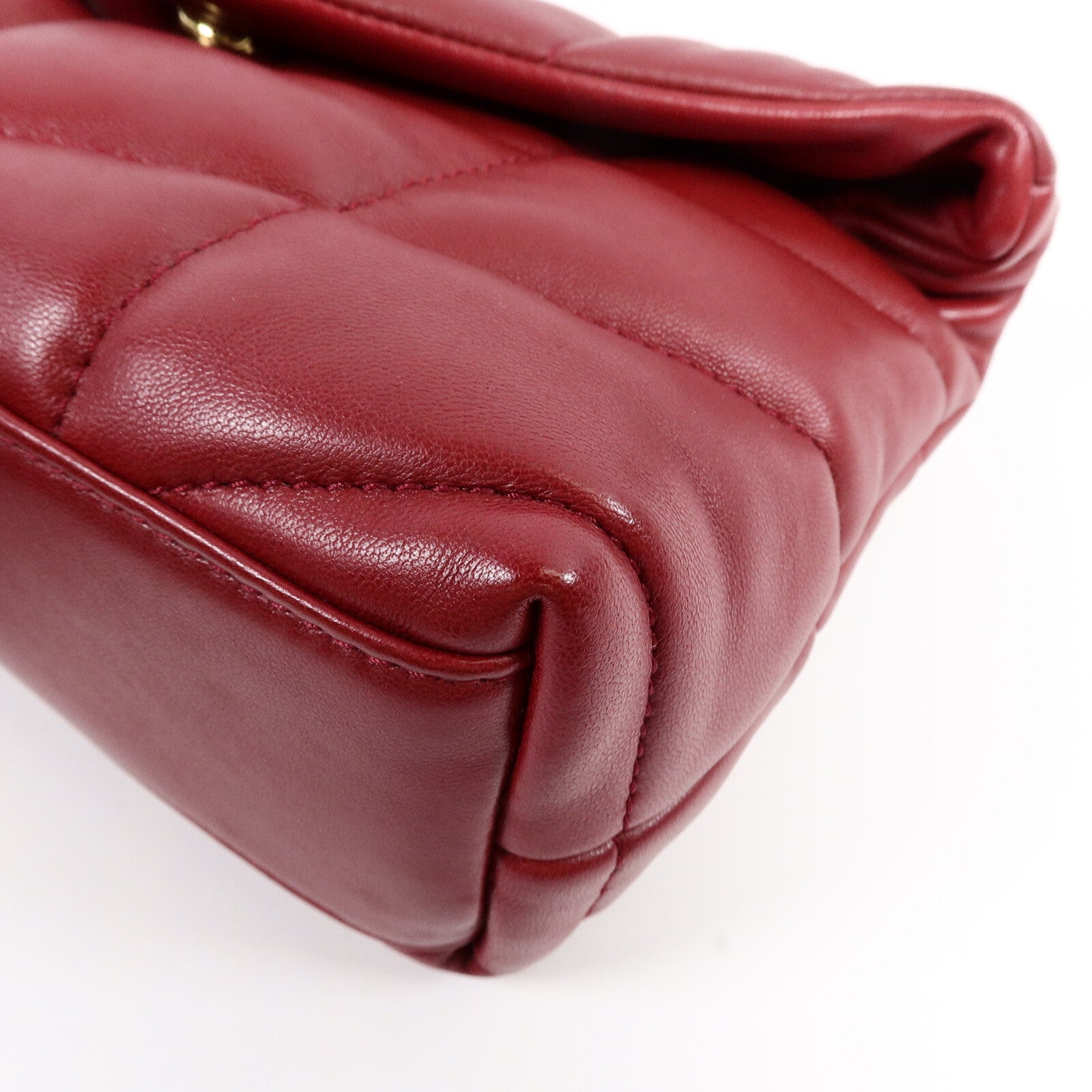 SAINT LAURENT 牛皮皮革Puffy Mini鏈帶肩背袋