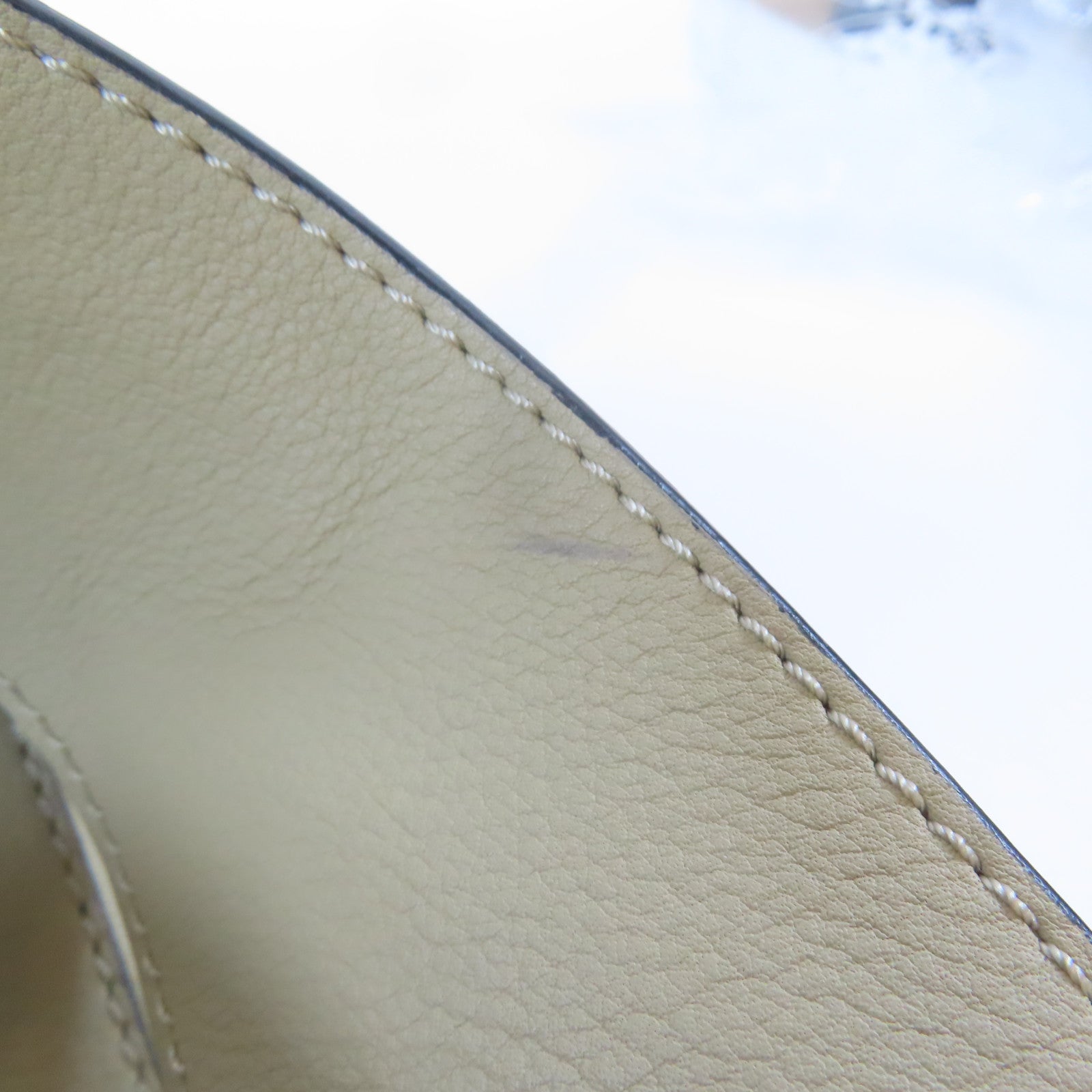 LOEWE 牛皮皮革Large Puzzle銀扣手挽肩背兩用袋淺褐色