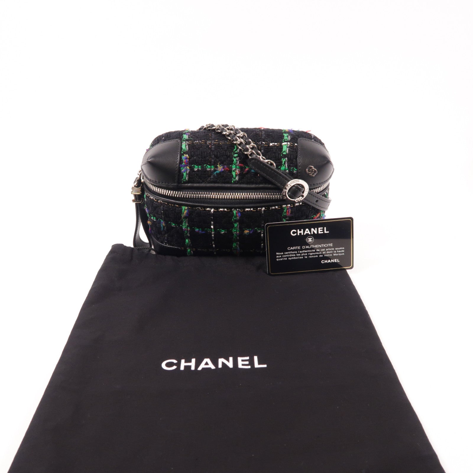 CHANEL Tweed Waist Bag銀扣腰包