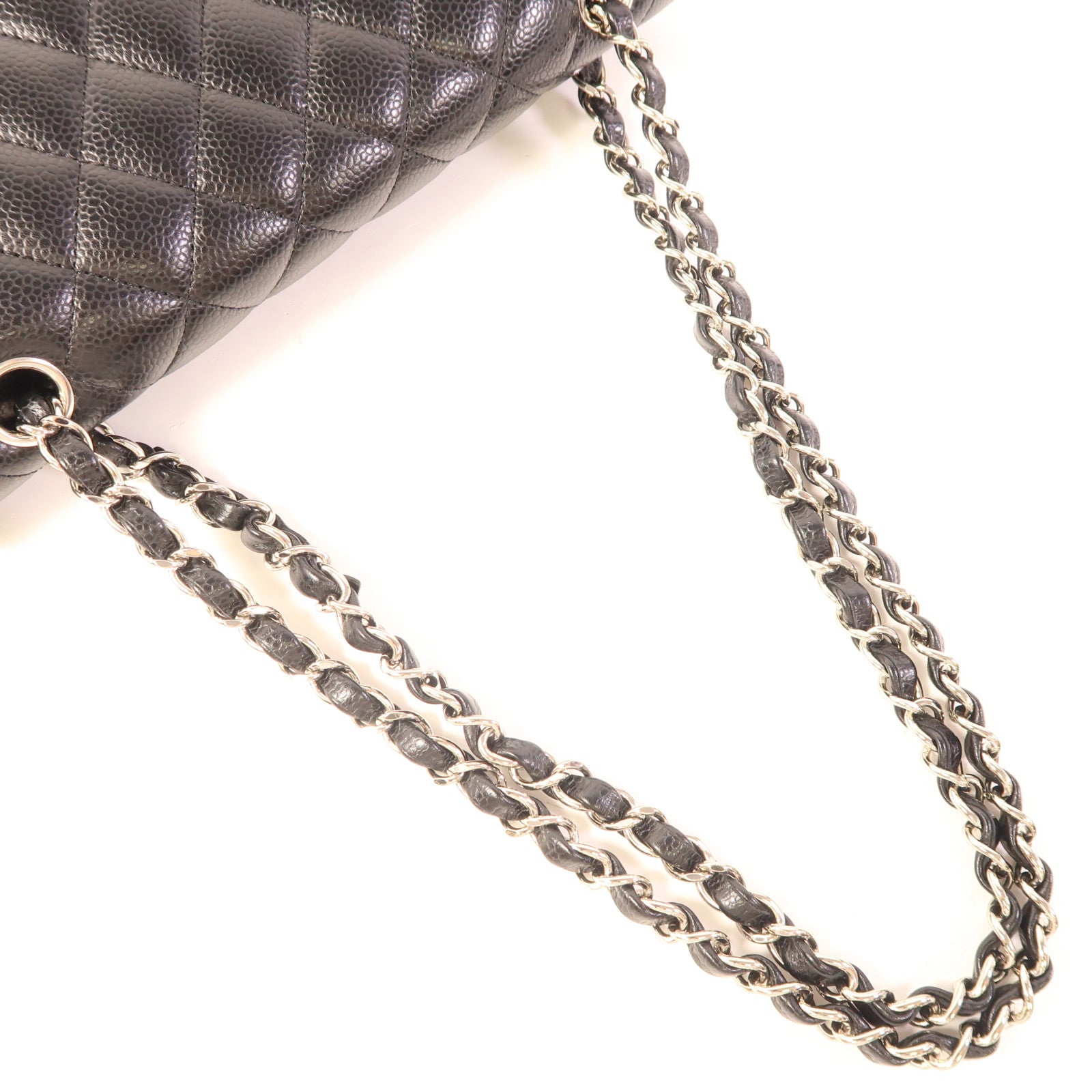 CHANEL 牛皮皮革Classic 25銀扣鏈帶肩背袋