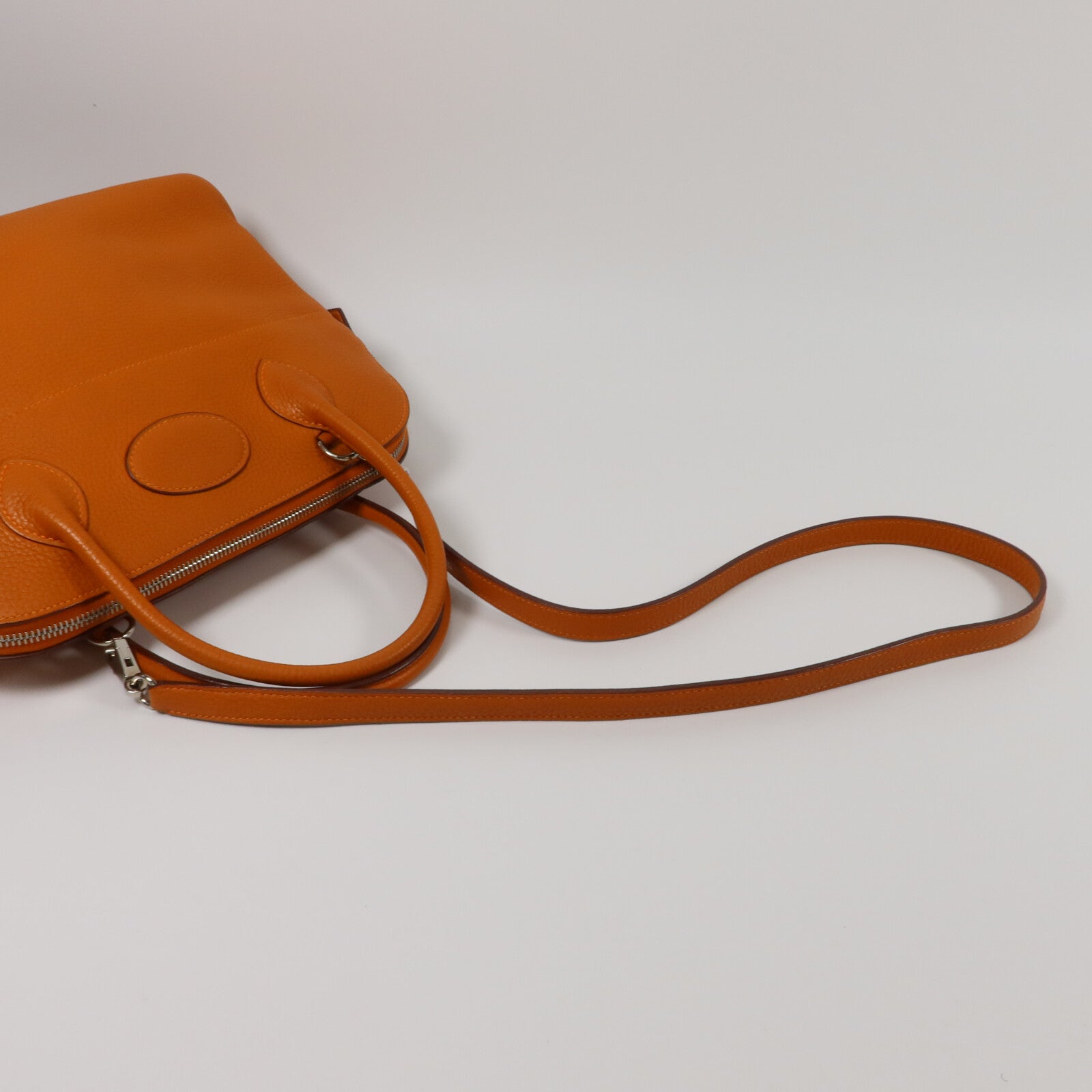 HERMES Clemence皮革Bolide 31手挽肩背兩用袋Orange
