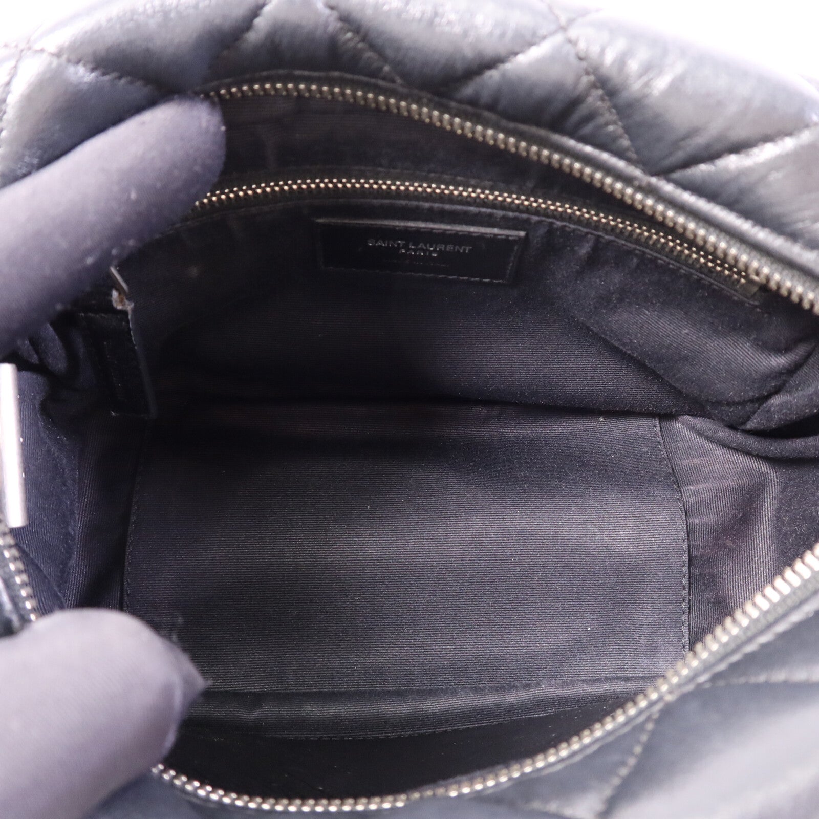 SAINT LAURENT 牛皮皮革Loulou銀扣鏈帶肩背袋