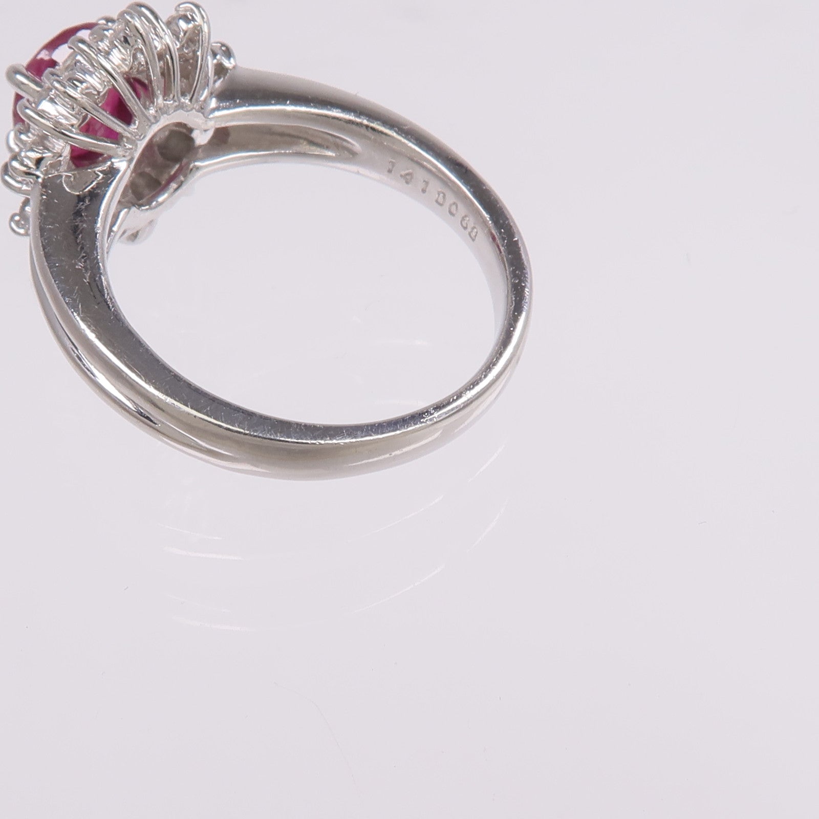 JEWELRY PT850鉑金Ruby Diamond Ring紅寶石/鑽石戒指