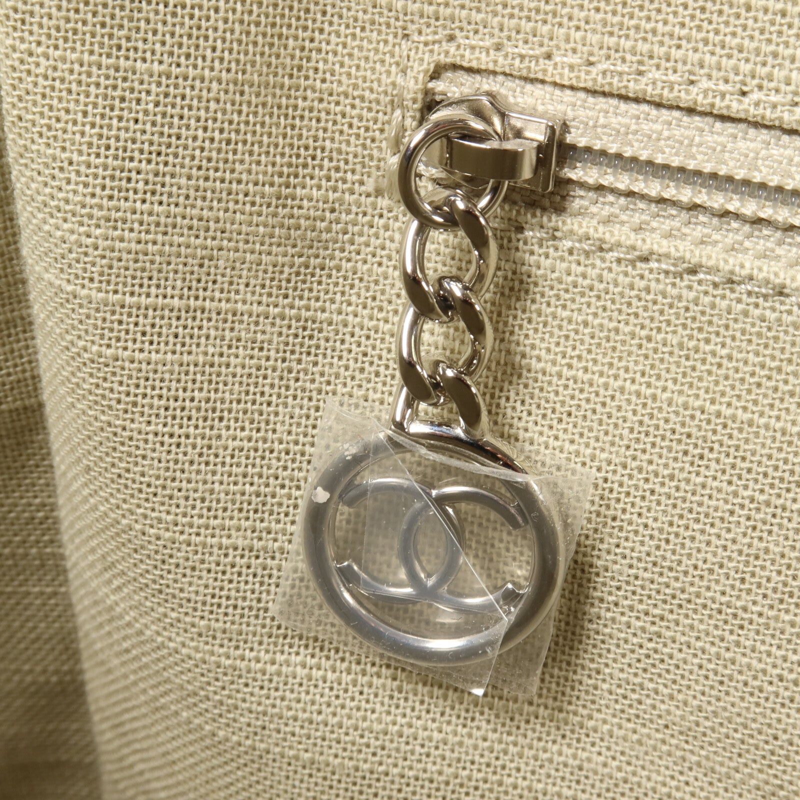 CHANEL 帆布Deauville Large Tote鏈帶手挽肩背兩用袋