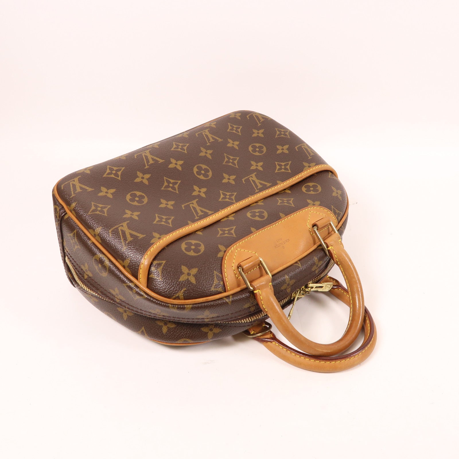 LOUIS VUITTON Monogram Trouville金扣手挽袋棕色