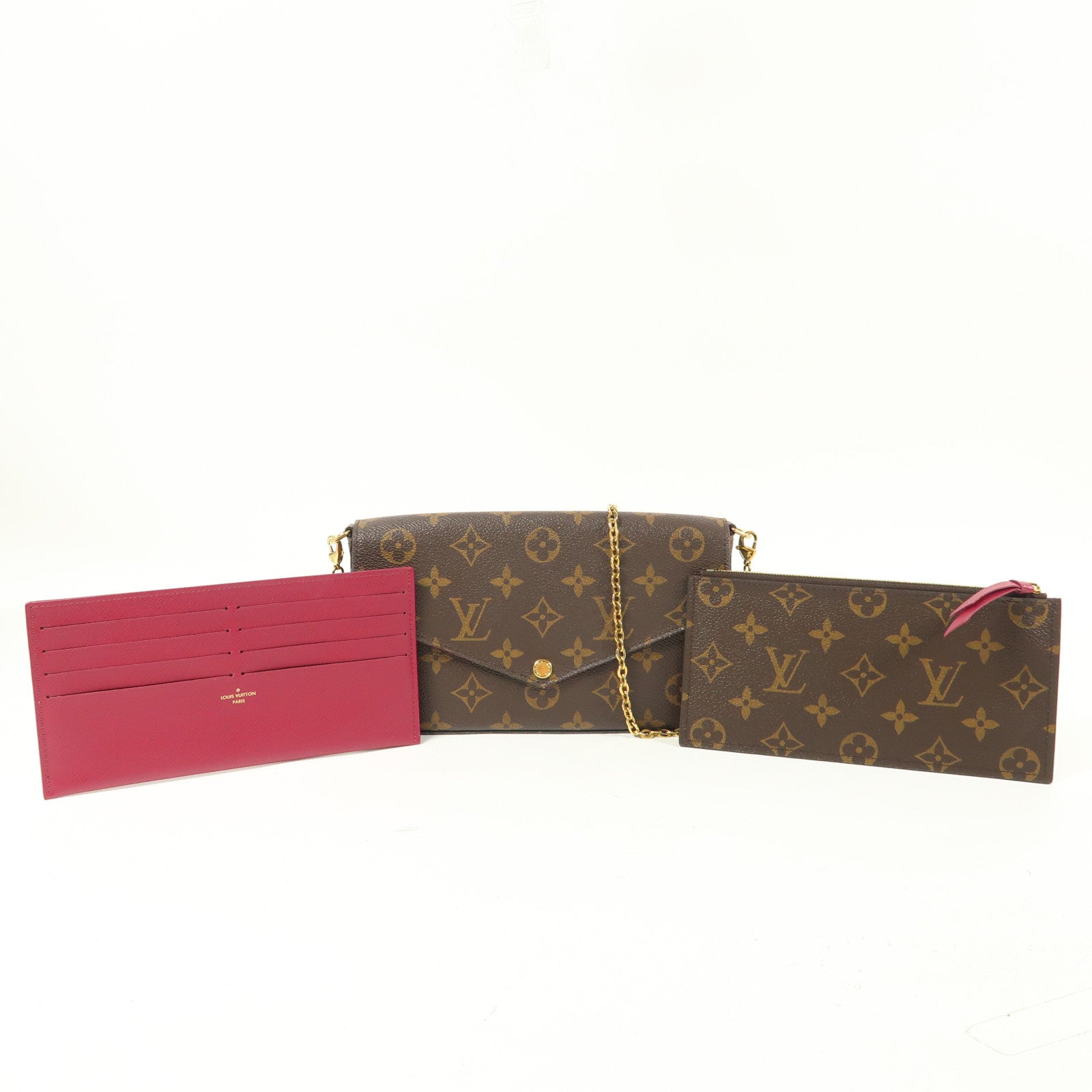 LOUIS VUITTON LV GHW Pochette Felicie Chain Shoulder Bag M61276 Monogram Brown