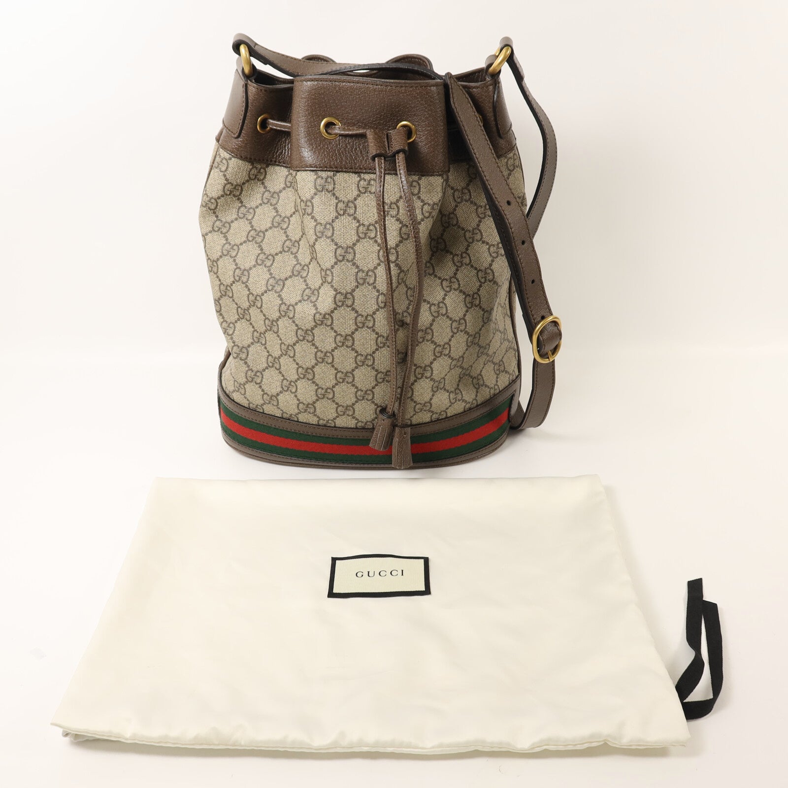 GUCCI 塗層帆布Ophidia Bucket Bag金扣肩背袋