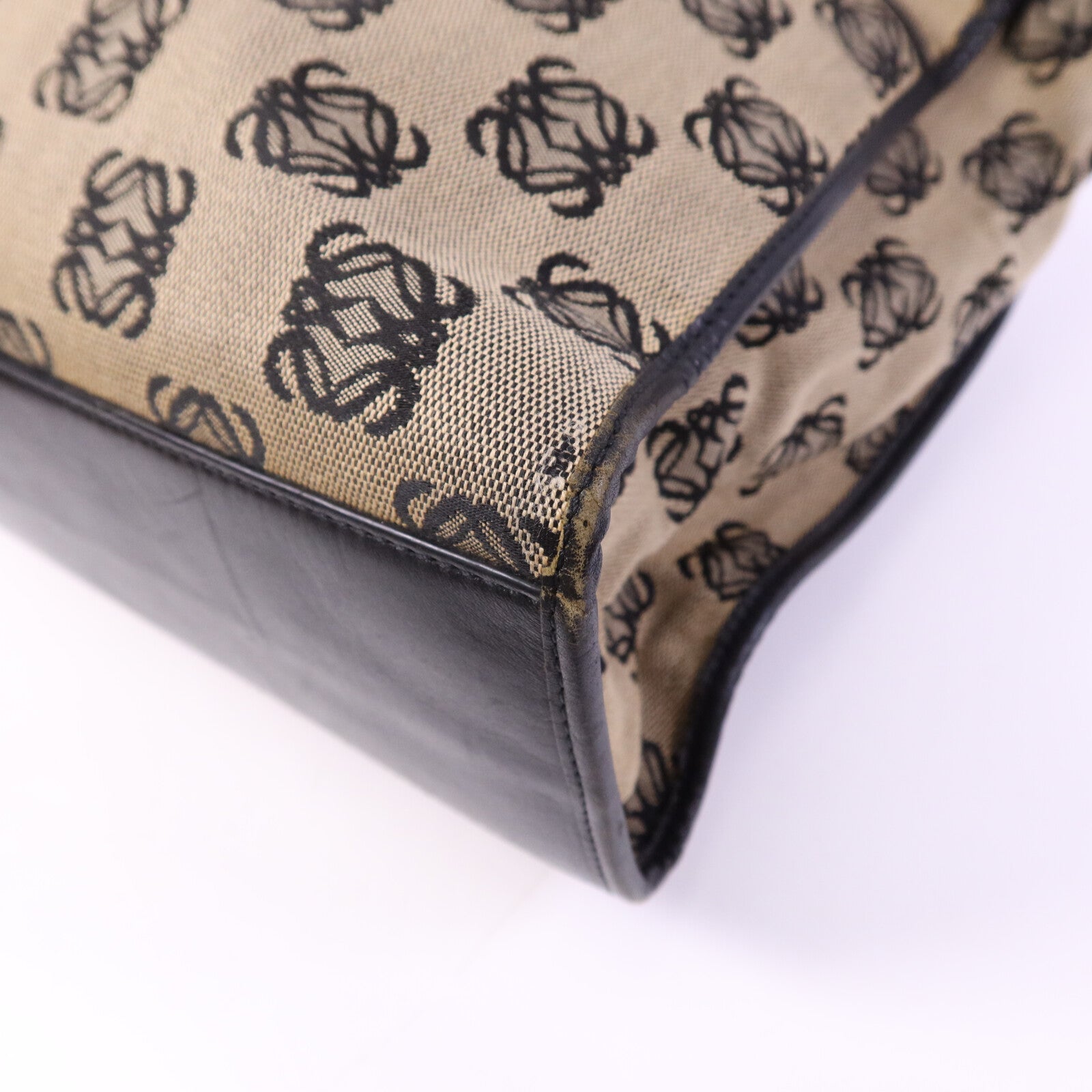 LOEWE 帆布Hand Bag銀扣手挽袋