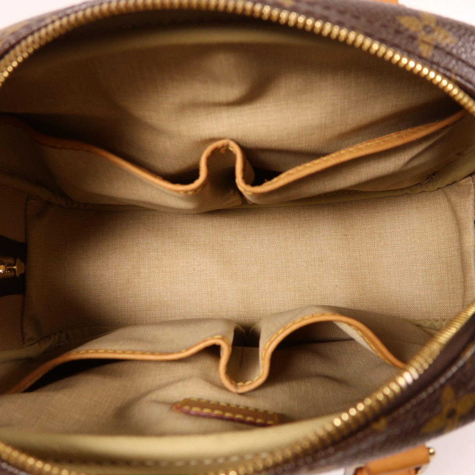 LOUIS VUITTON Monogram Trouville金扣手挽袋棕色