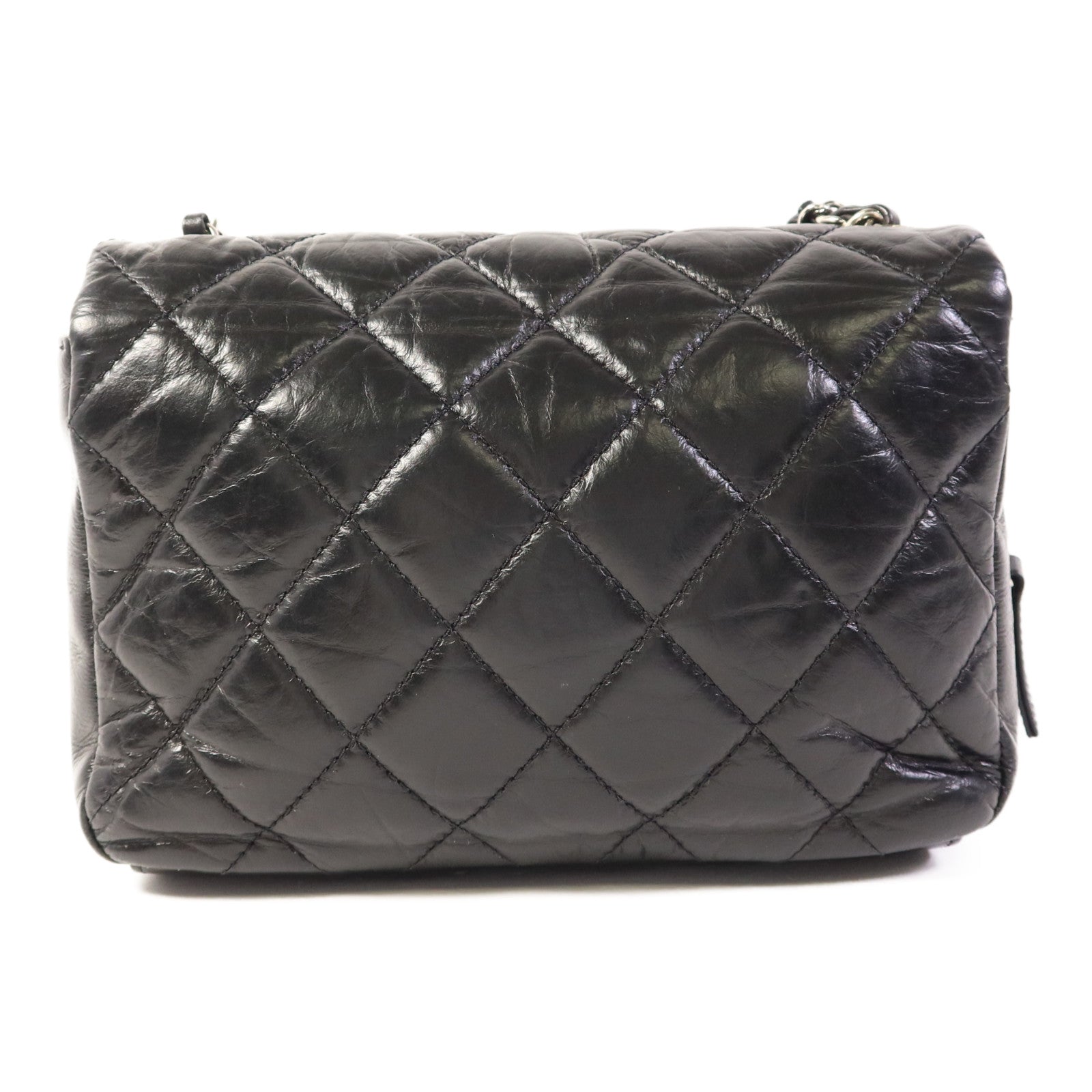 CHANEL 牛皮皮革Chain Shoulder Bag銀扣鏈帶肩背袋