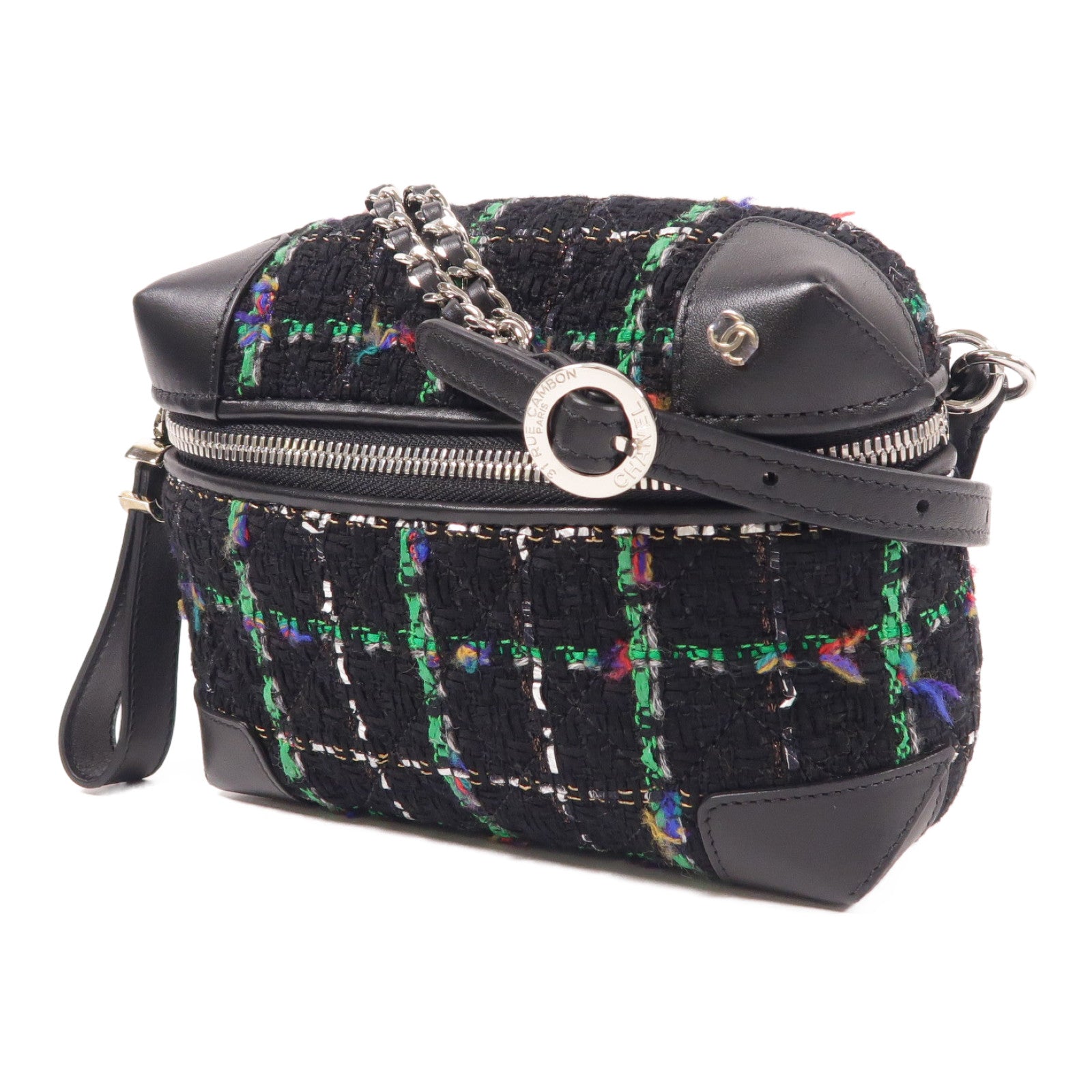 CHANEL Tweed Waist Bag銀扣腰包
