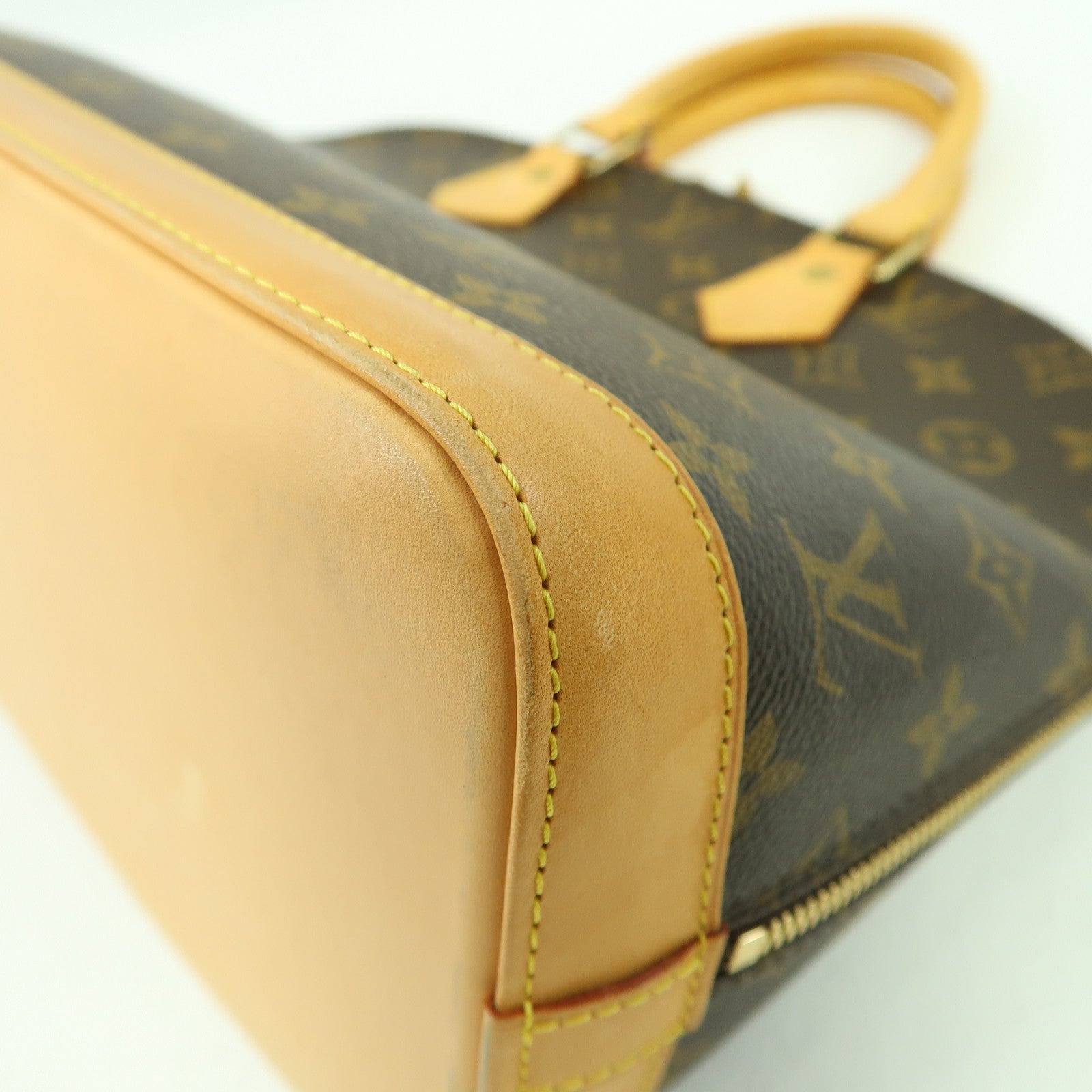 LOUIS VUITTON Monogram Alma PM金扣手挽袋啡色