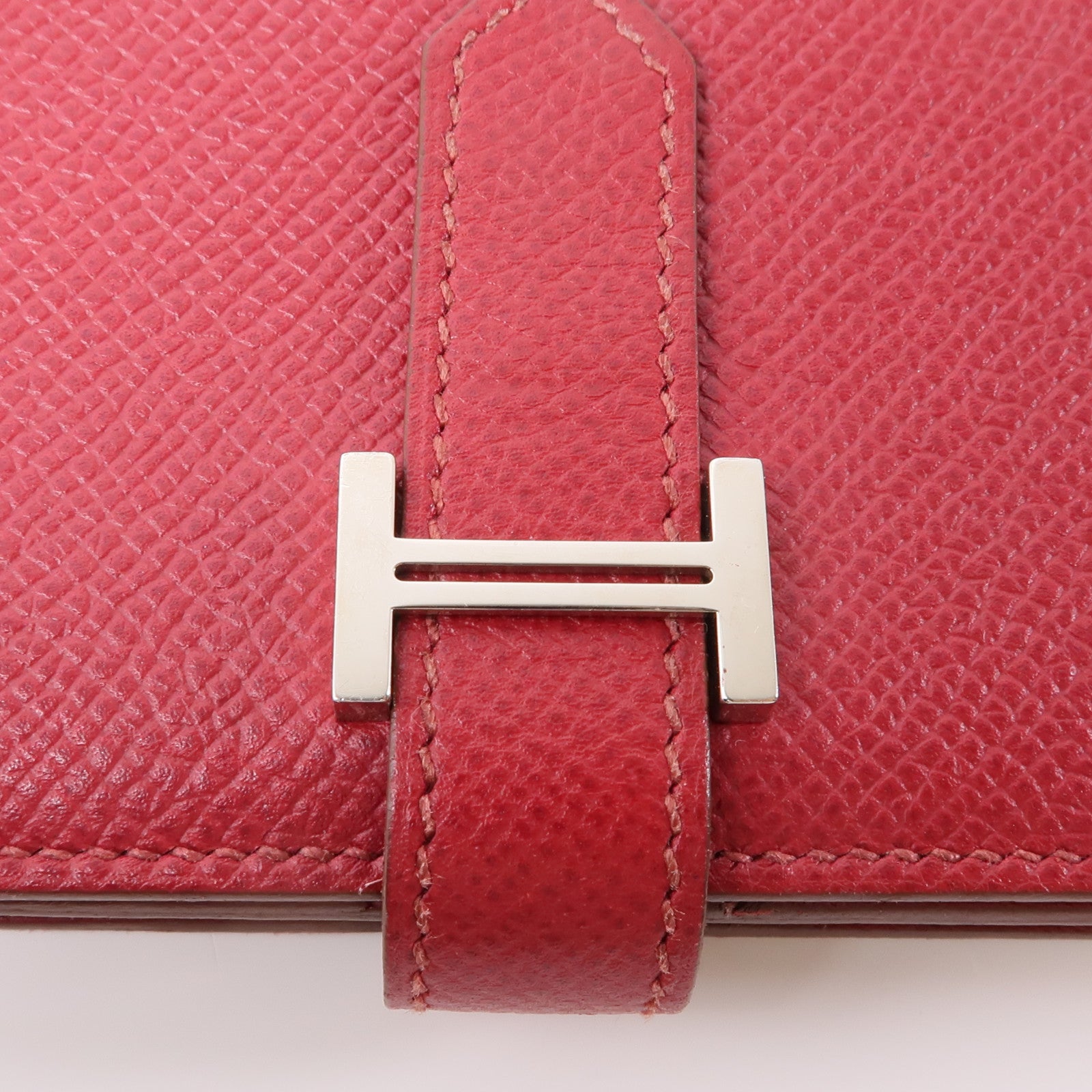 HERMES 皮革Bearn Long Wallet銀扣長錢包長錢包