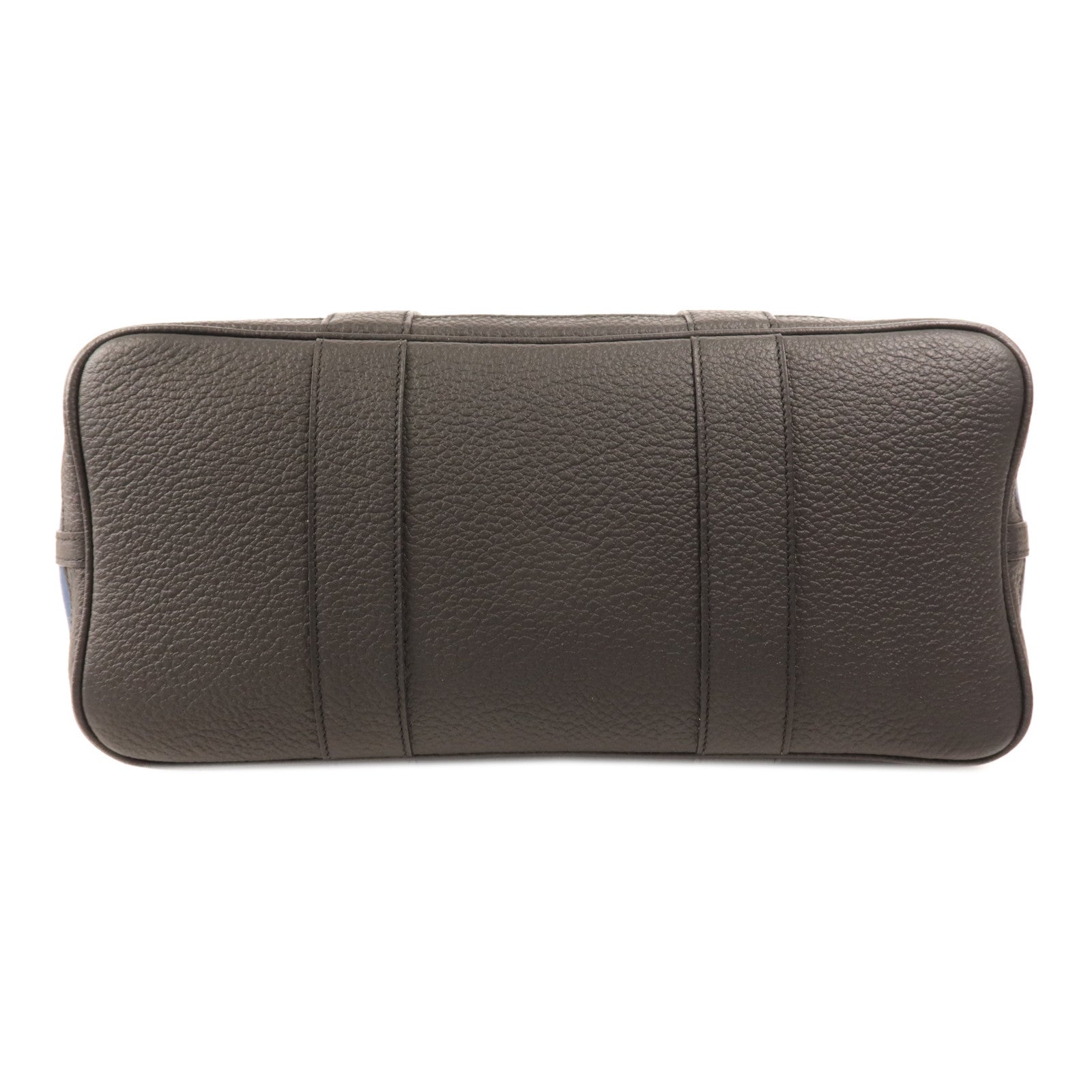 HERMES 帆布/皮革Garden Party PM銀扣手挽袋