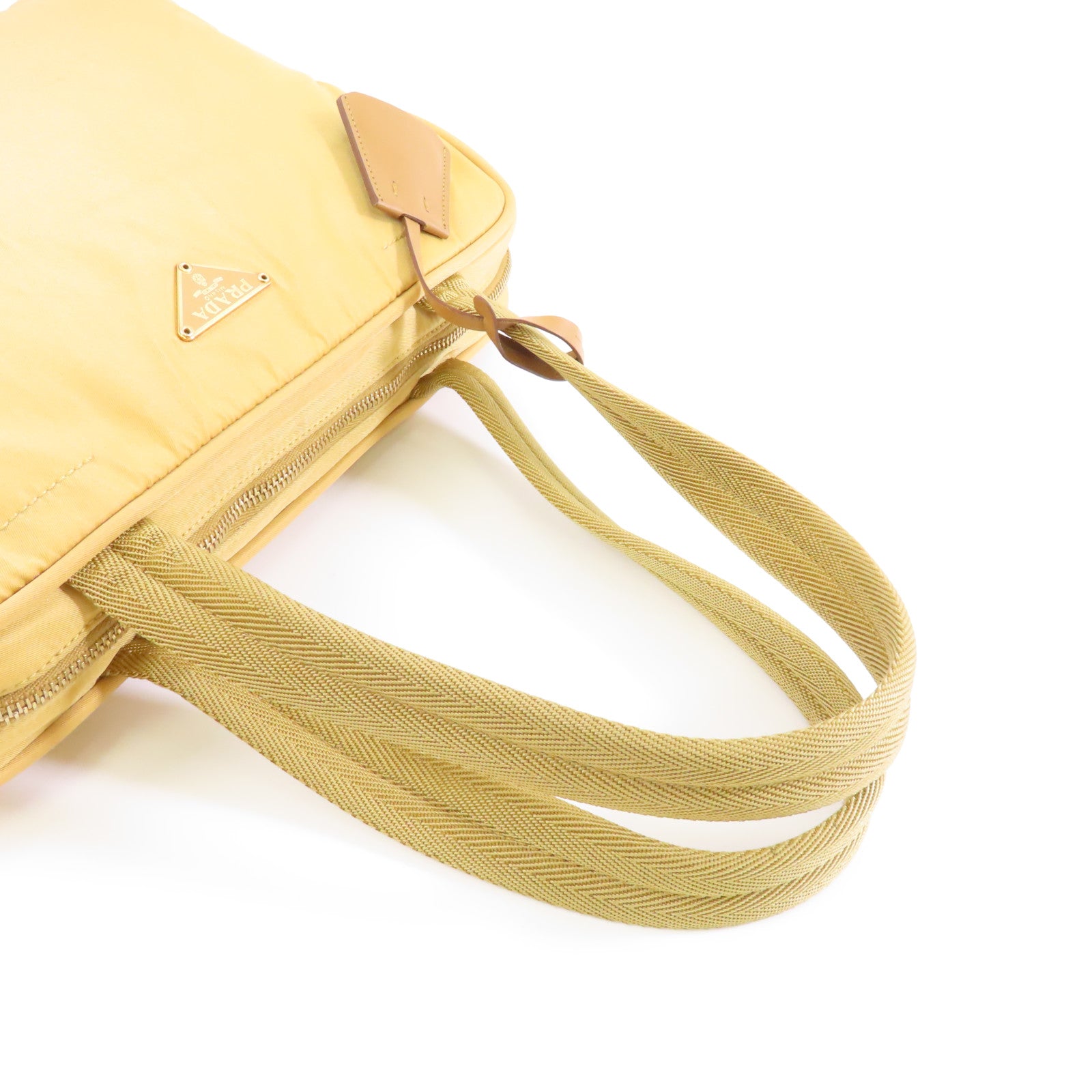 PRADA 尼龍Hand Bag金扣手挽袋金色