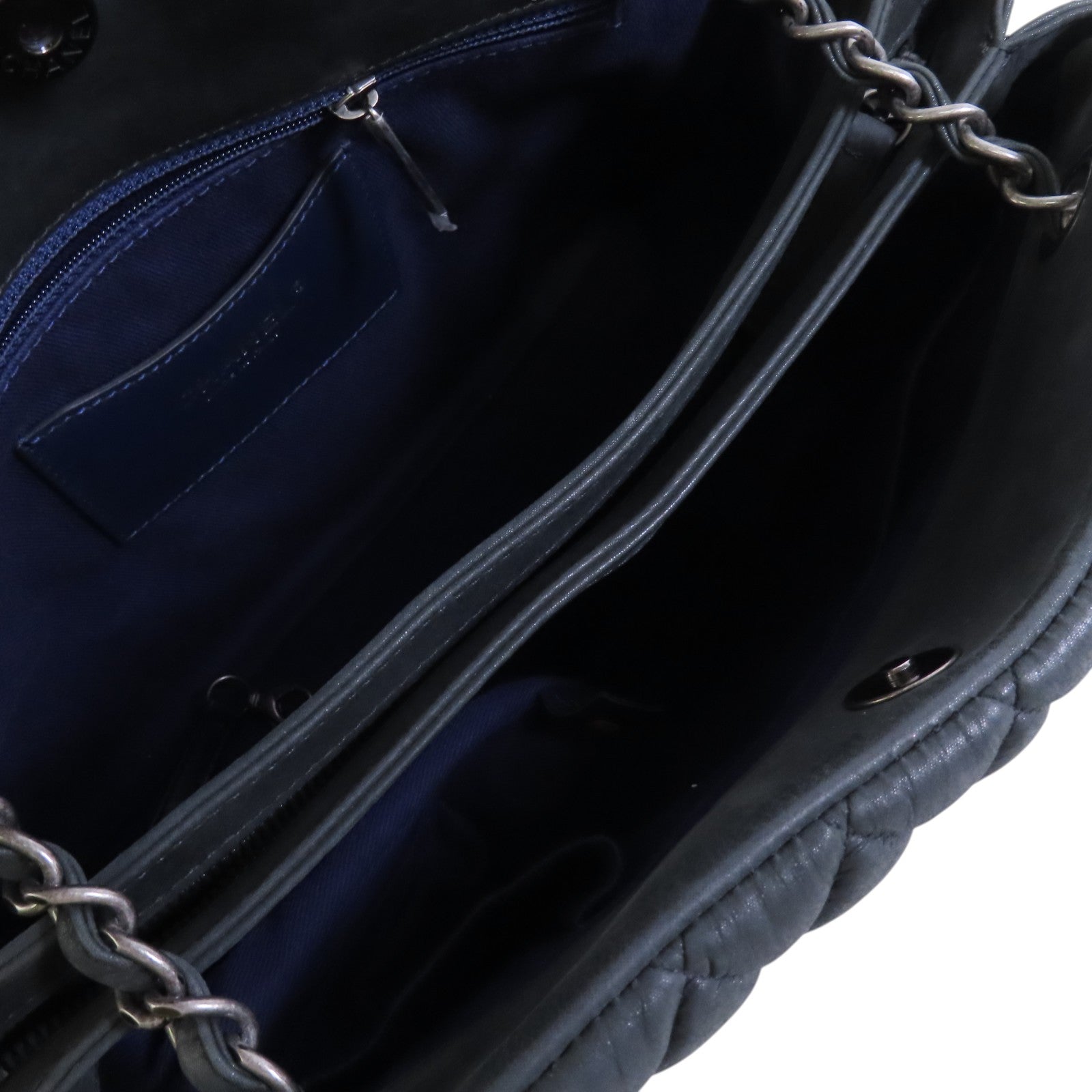 CHANEL 牛皮皮革Shoulder Bag銀扣鏈帶肩背袋