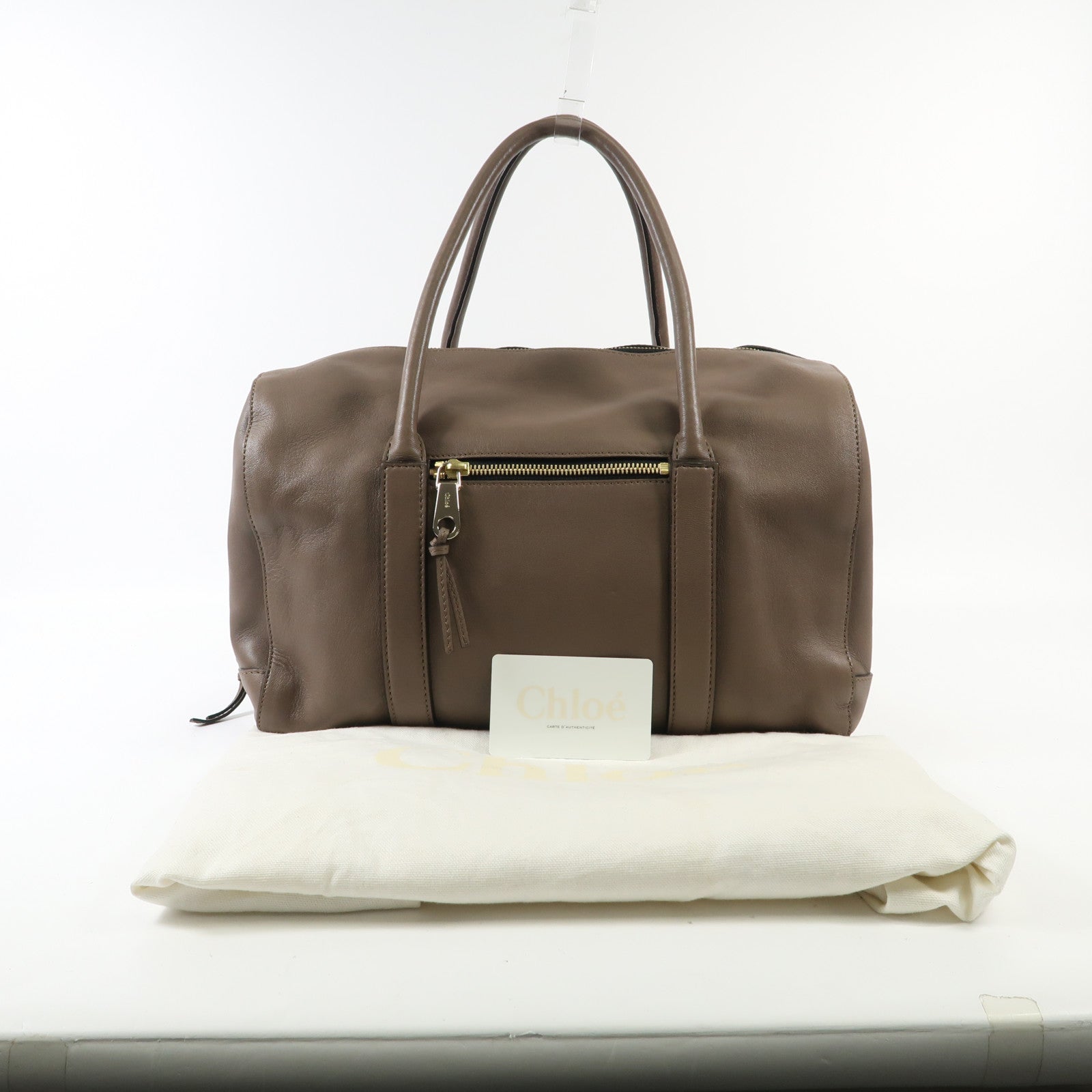 Chloe 羊皮皮革Hand Bag金扣手挽袋