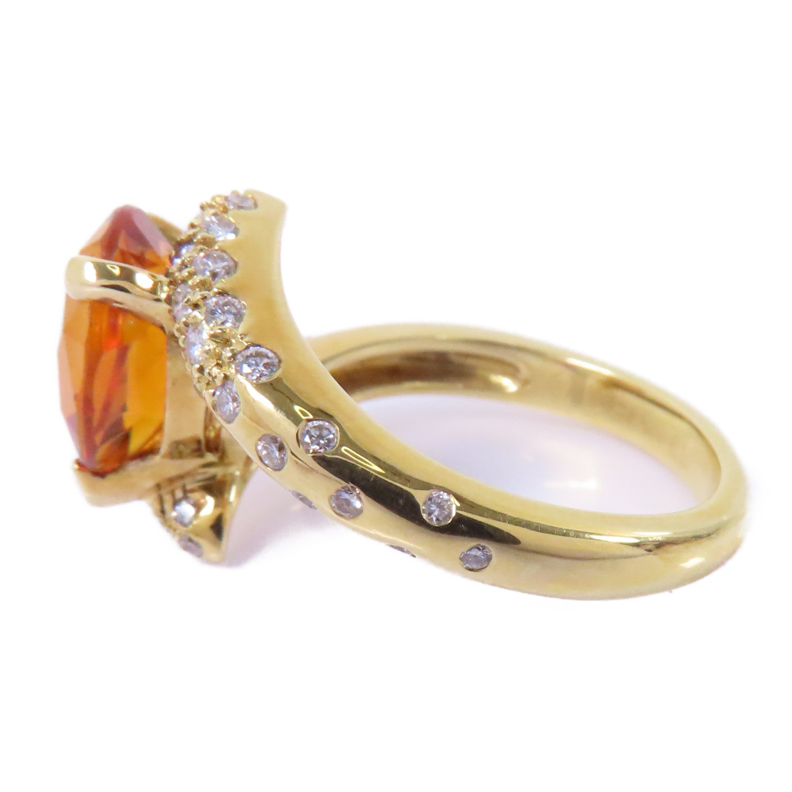CHANEL 18K黃金Citrine Diamond Ring黃水晶鑽石戒指US#6.5