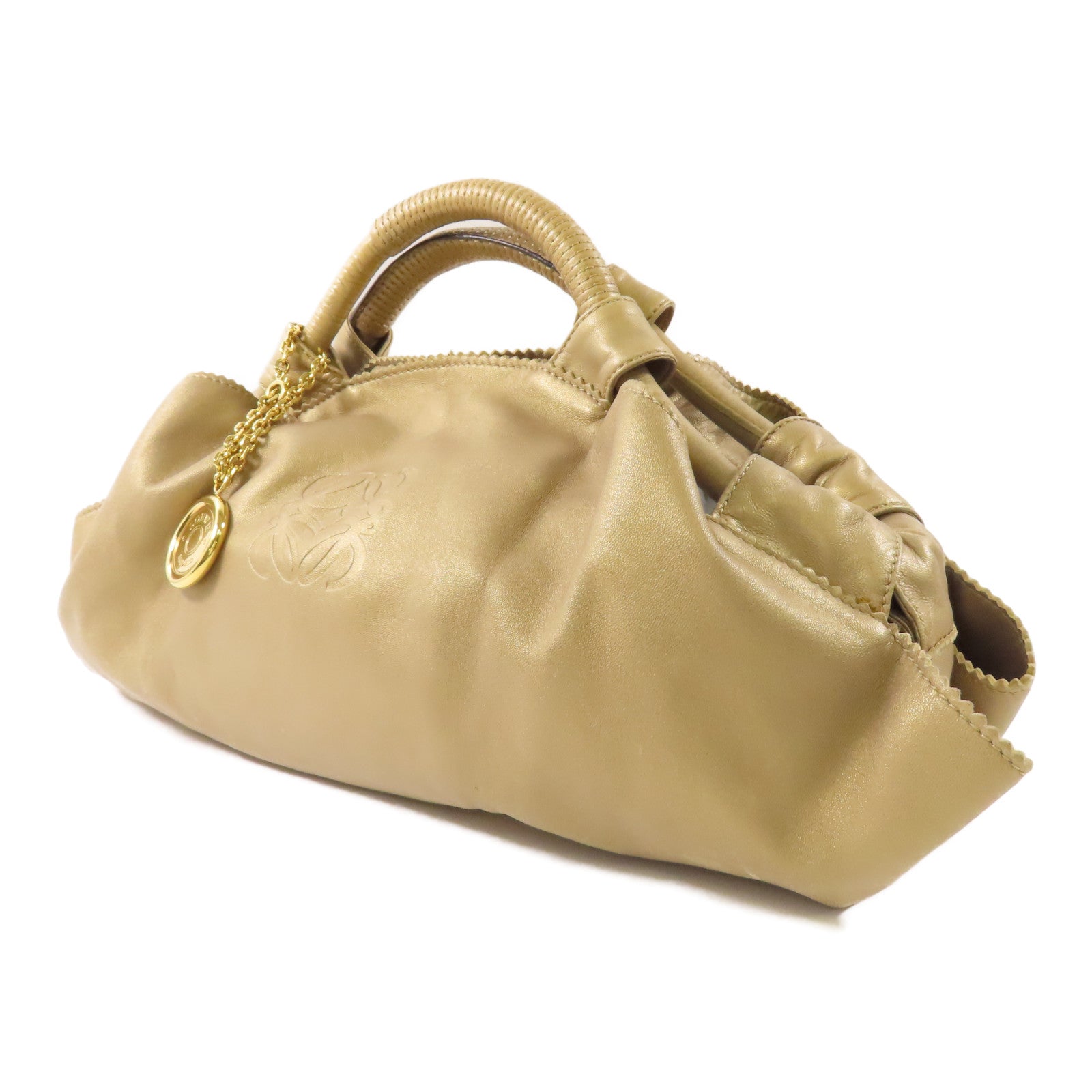 LOEWE 牛皮皮革Handbag金扣手挽袋