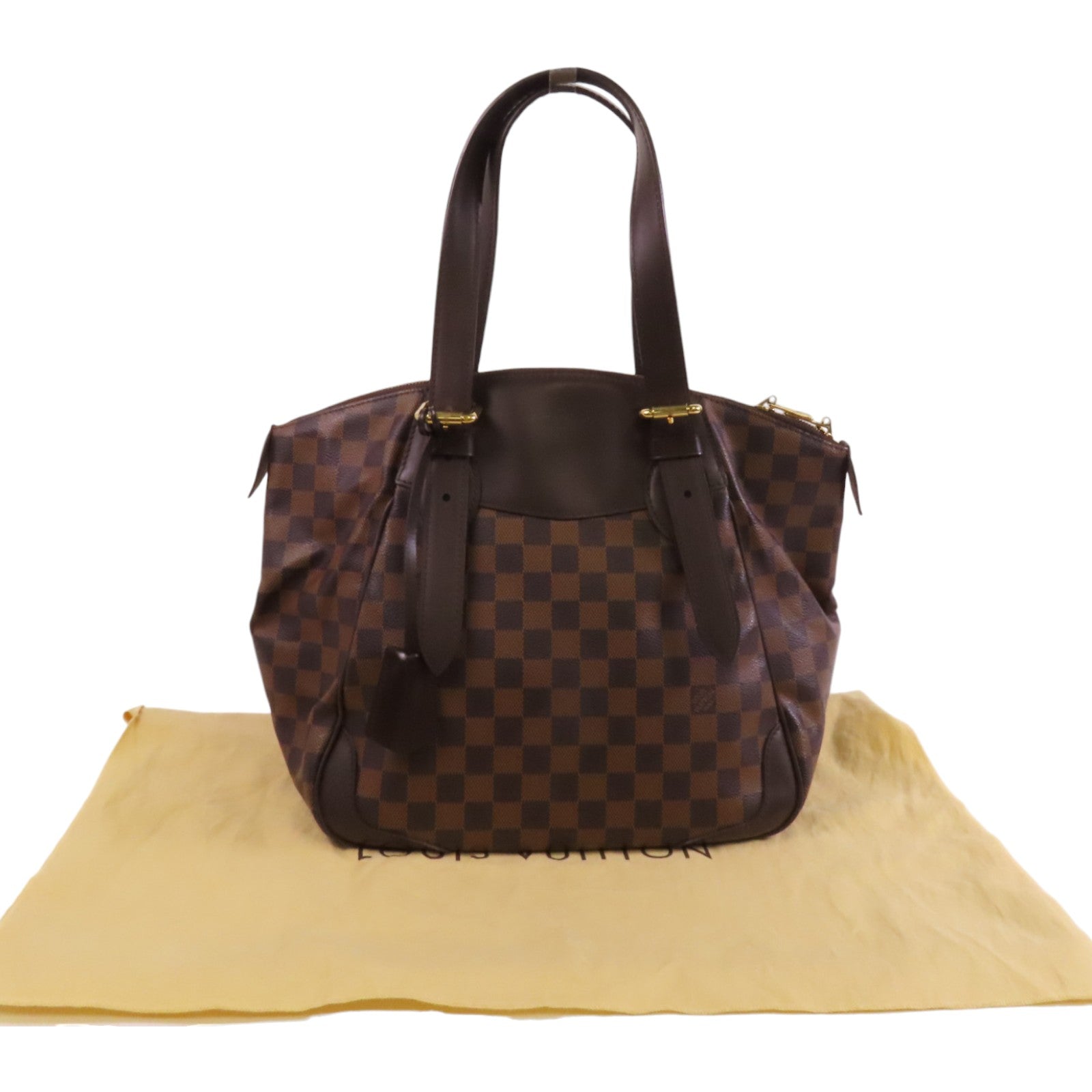 LOUIS VUITTON Damier Ebene Verona PM金扣肩背袋