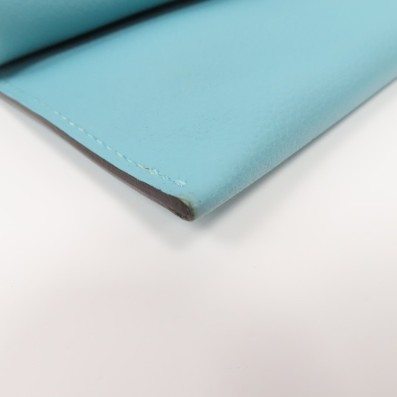 HERMES 【激減優惠】Evercolor皮革Pliplat Clutch手拿包環礁藍色