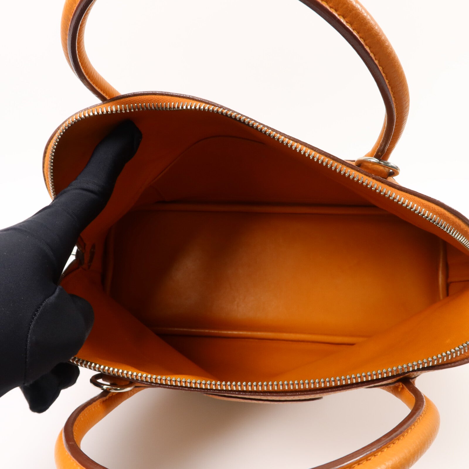 HERMES Clemence皮革Bolide 31手挽肩背兩用袋Orange