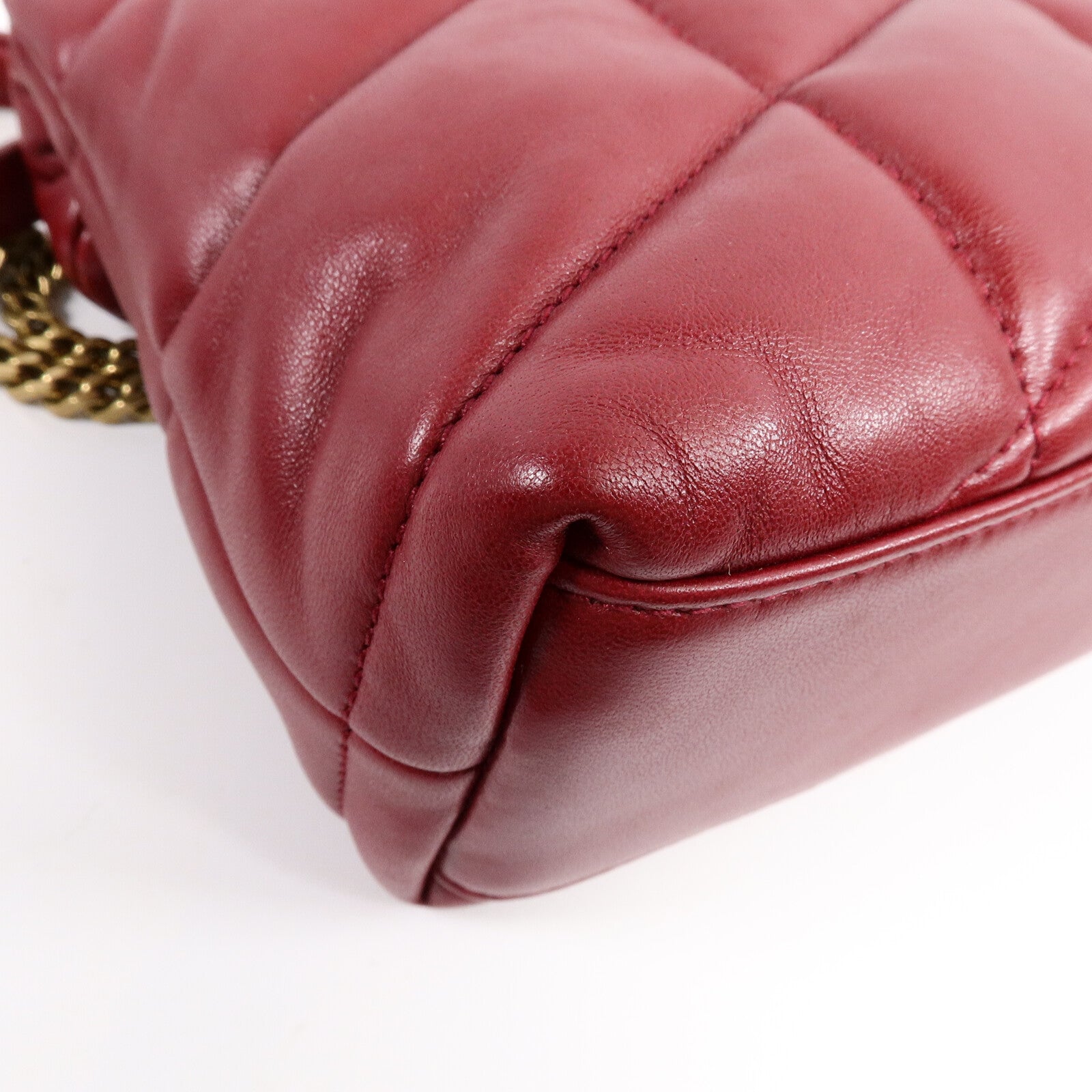 SAINT LAURENT 牛皮皮革Puffy Mini鏈帶肩背袋