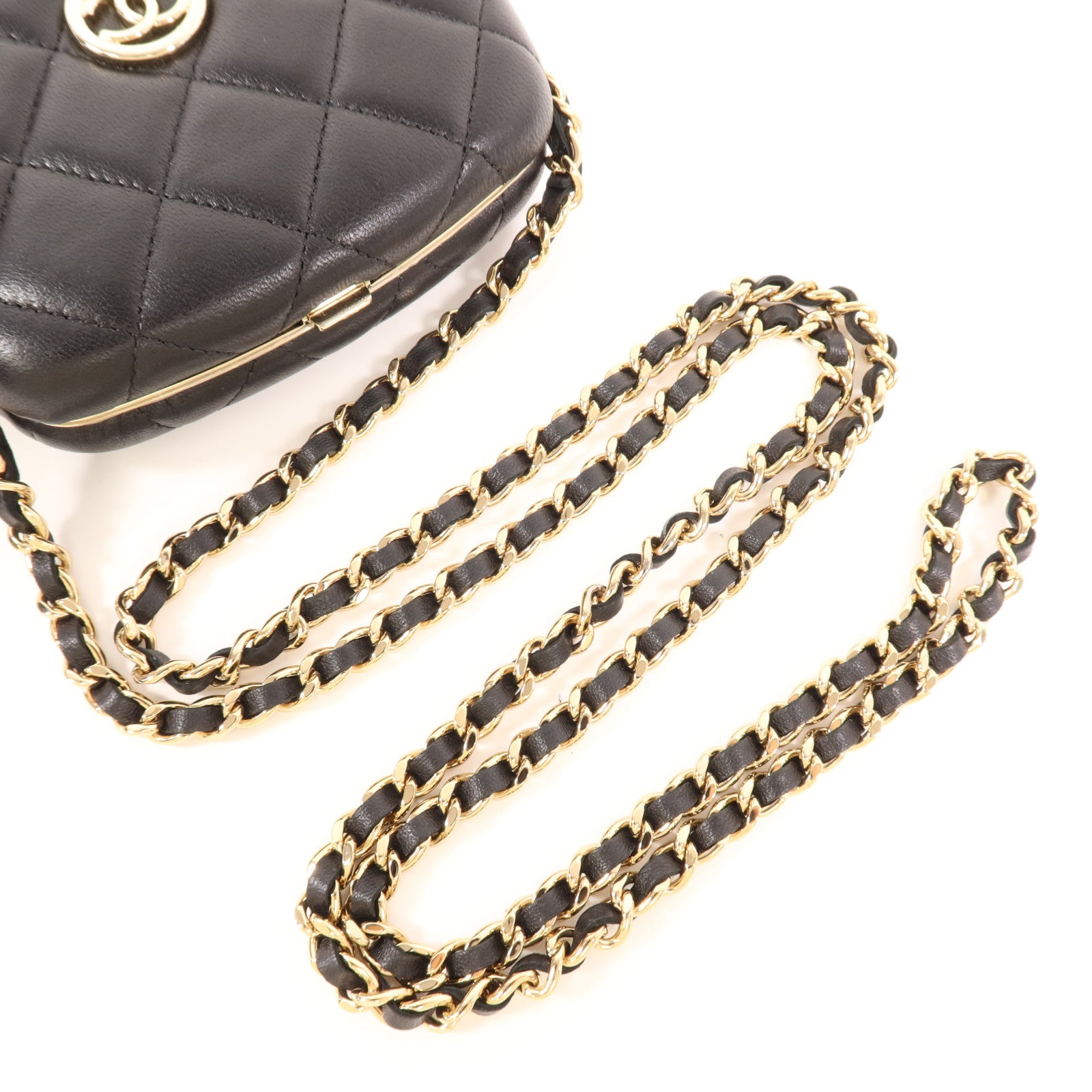 CHANEL 【激減優惠】羊皮皮革Chain Shoulder金扣鏈帶肩背袋