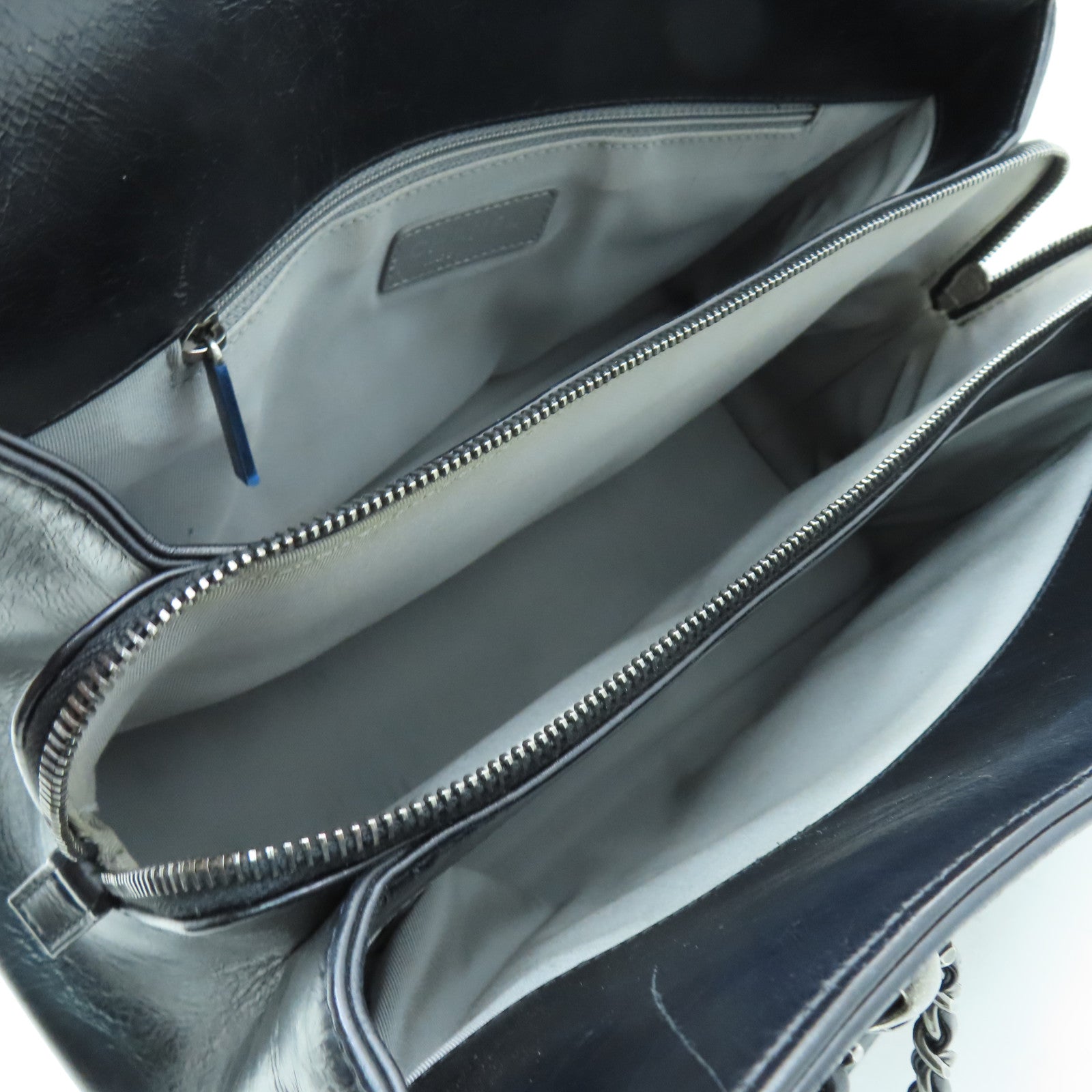 CHANEL 【激減優惠】牛皮皮革Chain Shoulder Bag銀扣鏈帶肩背袋黑色