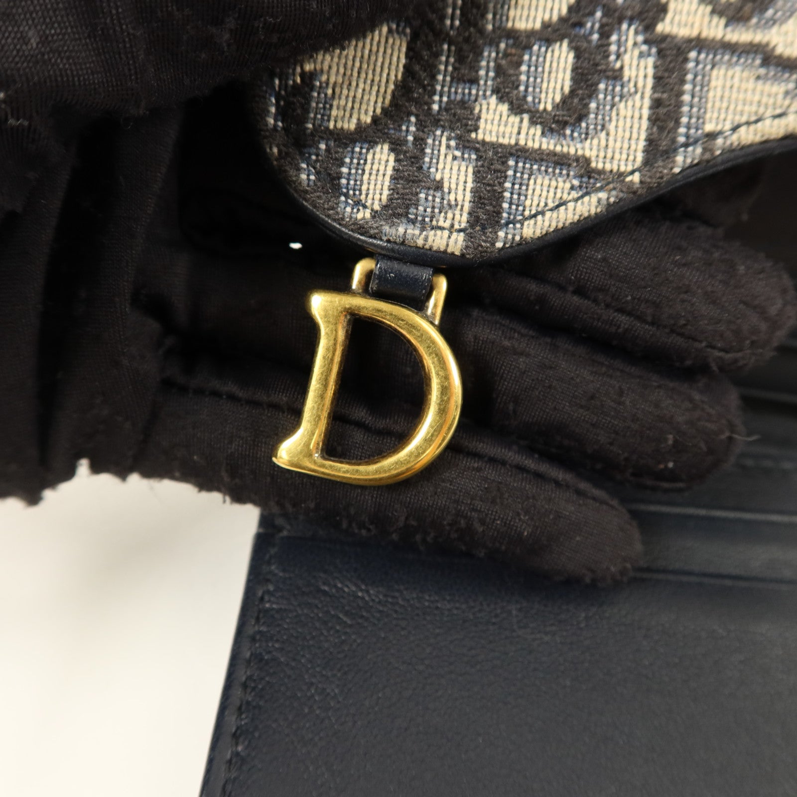 Dior 帆布/牛皮皮革Saddle Lotus Wallet錢包