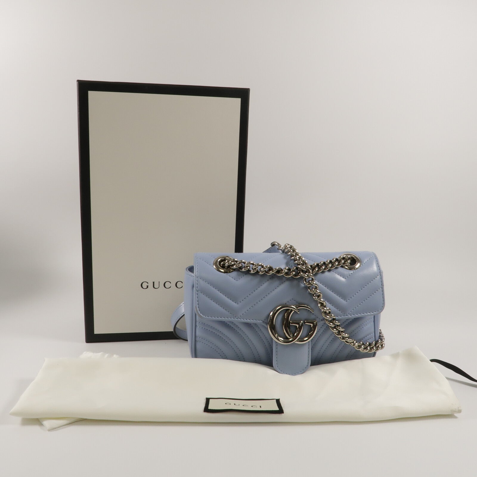 GUCCI 牛皮皮革GG Marmont Small鏈帶肩背袋