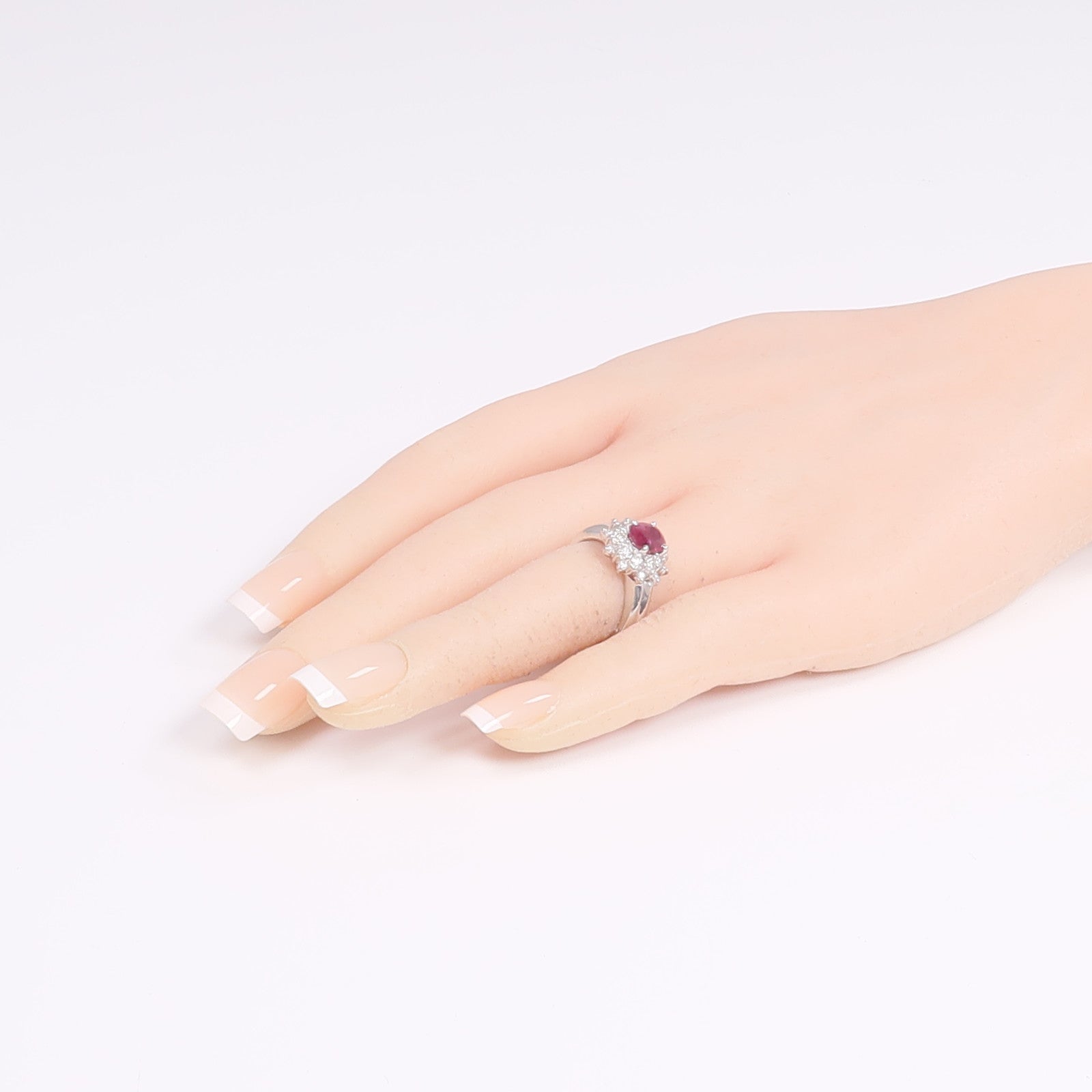 JEWELRY PT850鉑金Ruby Diamond Ring紅寶石/鑽石戒指