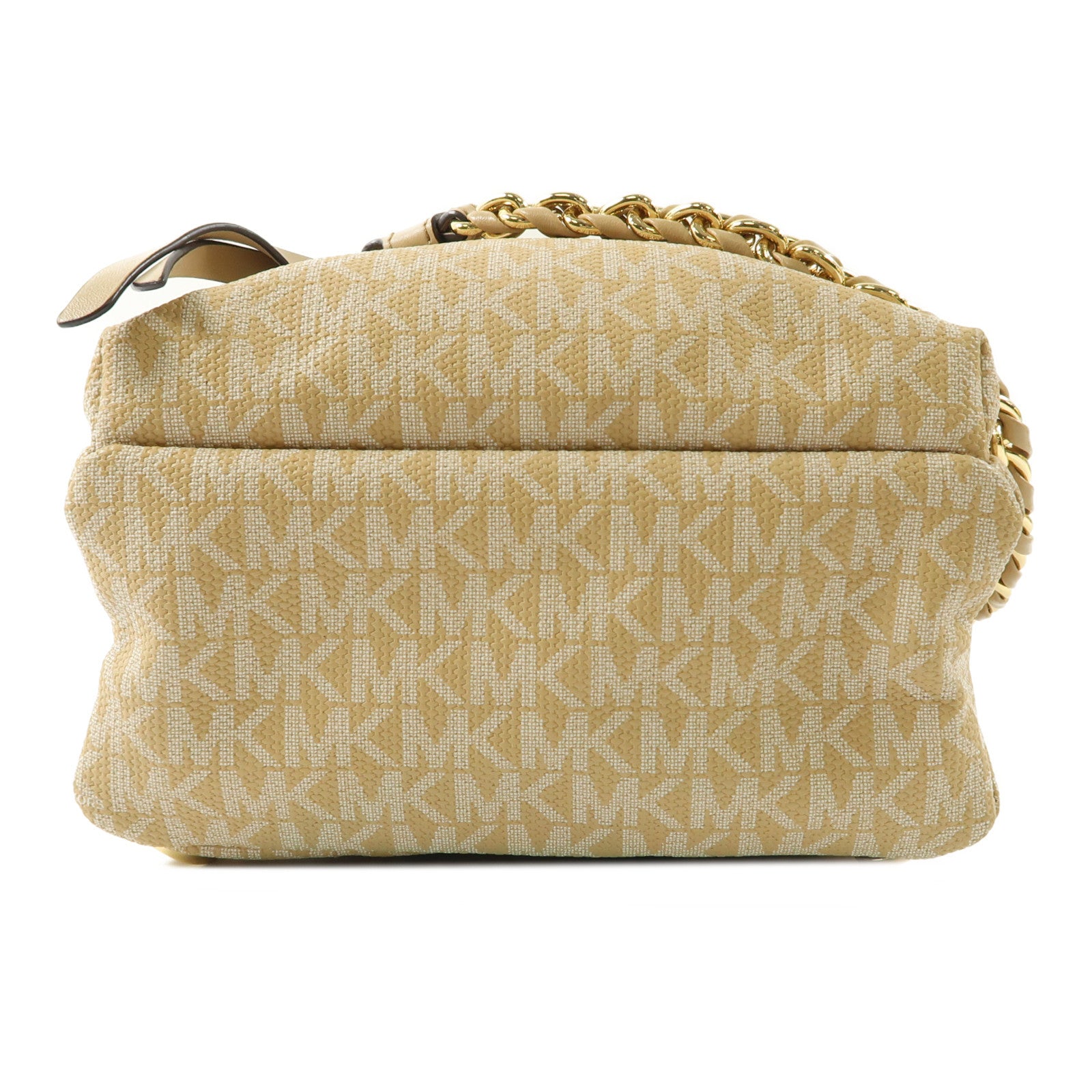 Michael Kors 塗層帆布Backpack金扣背包杏色/淺褐色