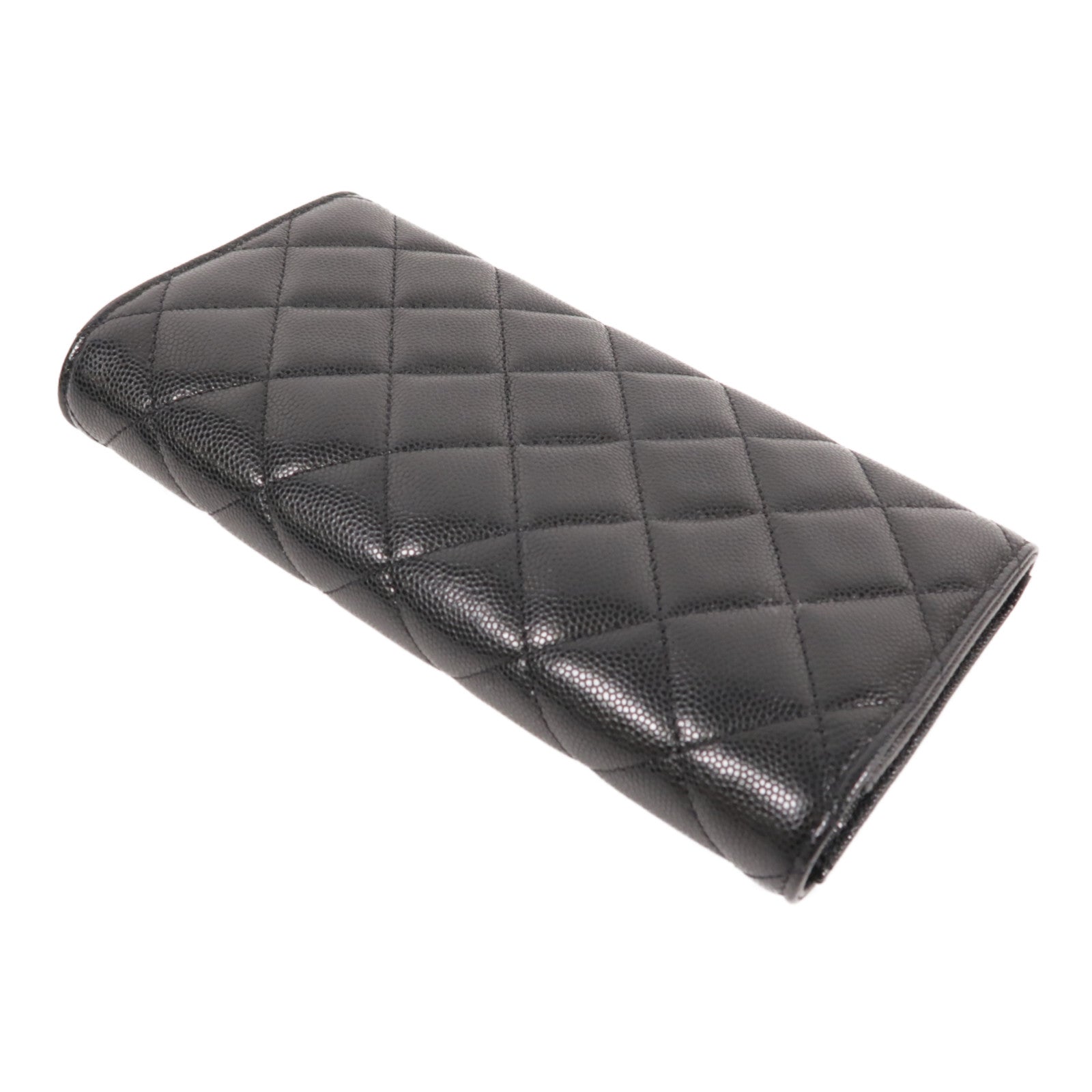 CHANEL CC SHW Long Wallet Calfskin Leather Black