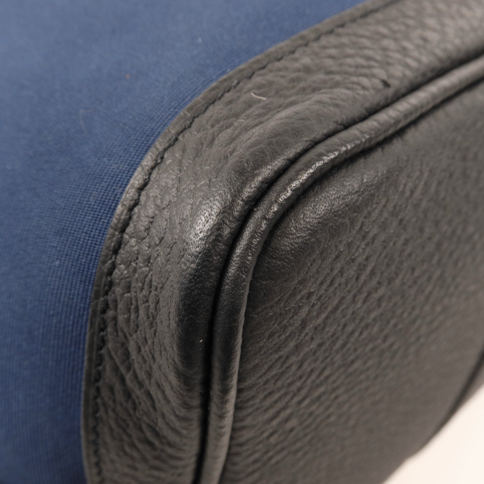 HERMES 帆布/皮革Garden Party PM銀扣手挽袋