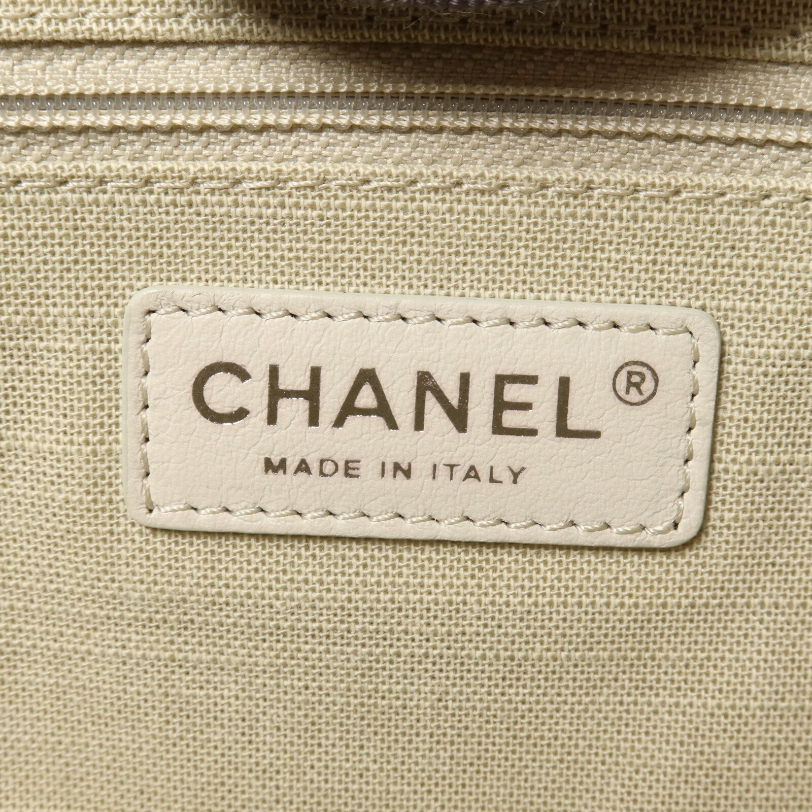 CHANEL 帆布Deauville Large Tote鏈帶手挽肩背兩用袋