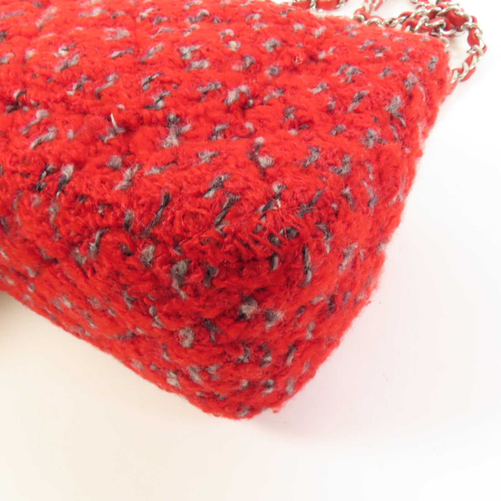 CHANEL Tweed Mini Classic 20銀扣鏈帶肩背袋