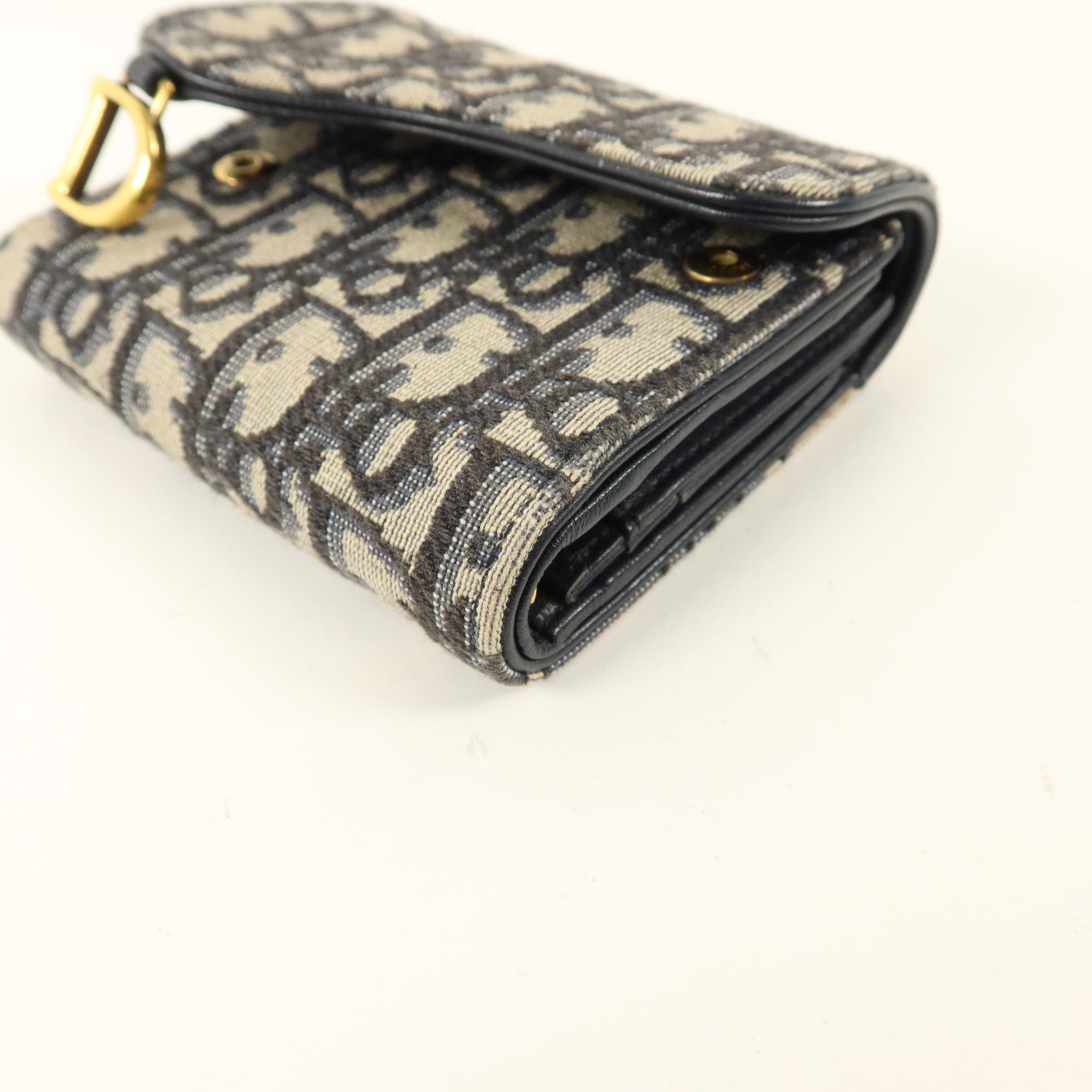 Dior 帆布/牛皮皮革Saddle Lotus Wallet錢包