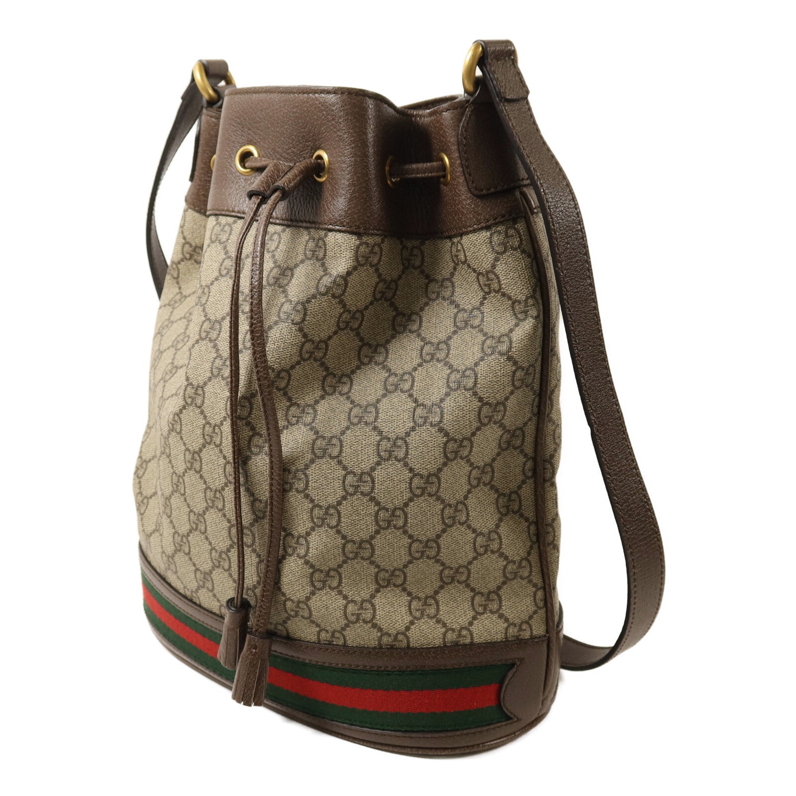 GUCCI 塗層帆布Ophidia Bucket Bag金扣肩背袋