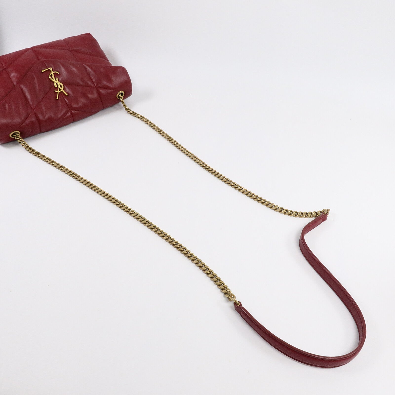 SAINT LAURENT 牛皮皮革Puffy Mini鏈帶肩背袋