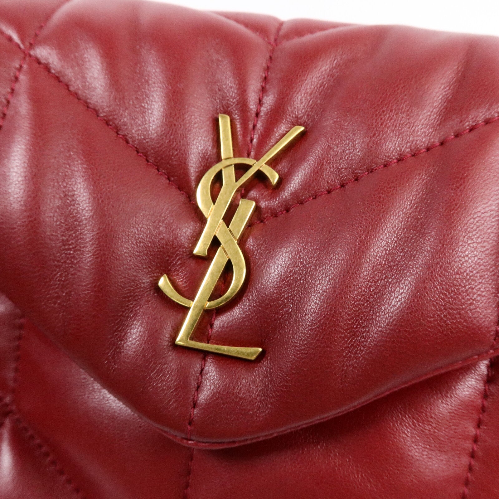 SAINT LAURENT 牛皮皮革Puffy Mini鏈帶肩背袋
