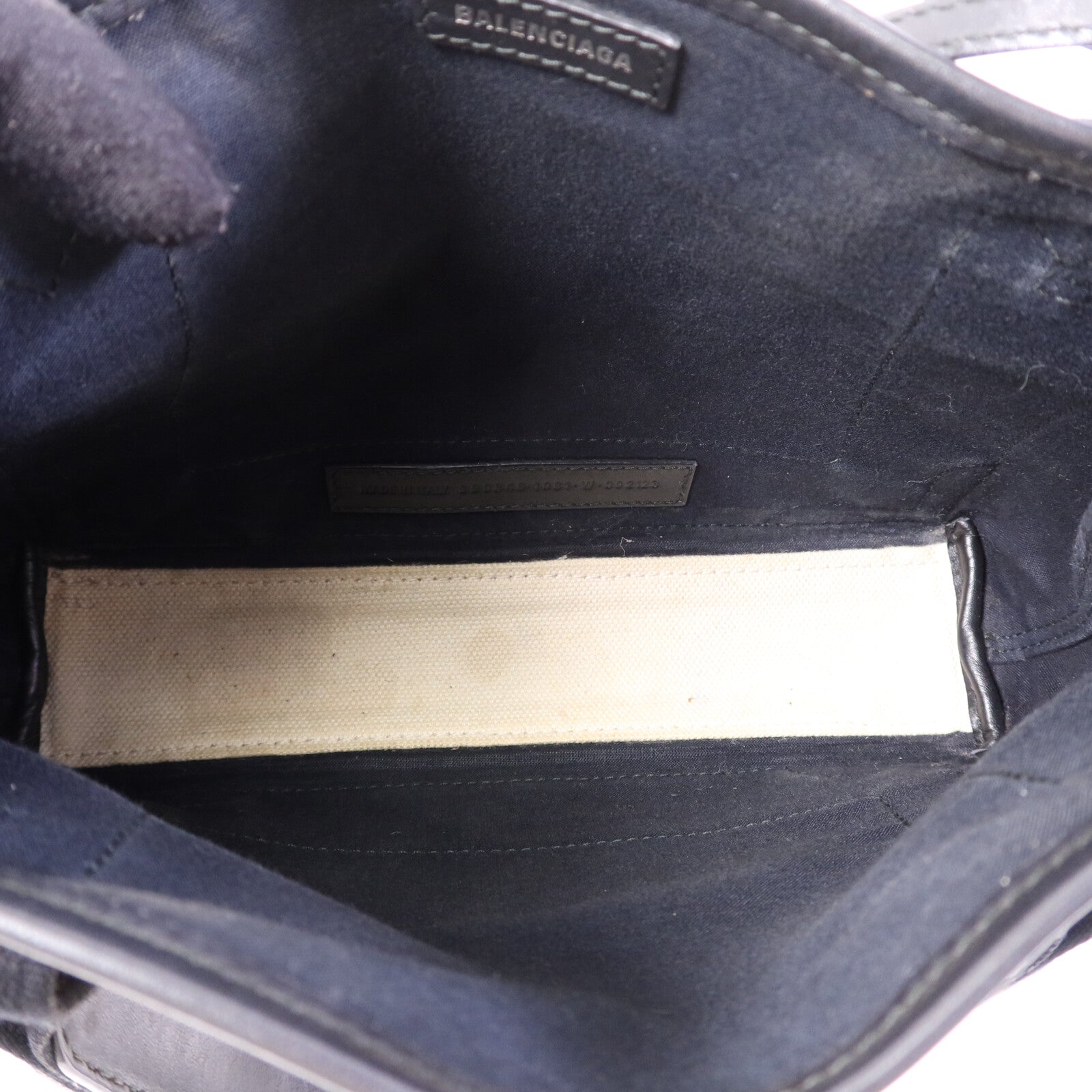BALENCIAGA 帆布/牛皮皮革Tote Bag銀扣手挽肩背兩用袋